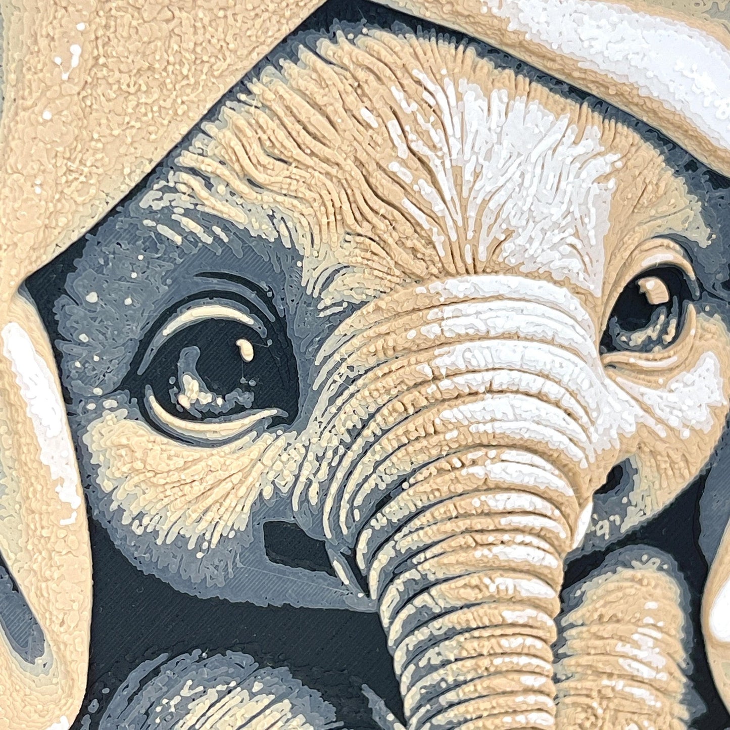 Baby Elephant Under Blanket Art, Whimsical Animal Art Print, Neutral Nursery Decor, Cute Elephant Wall Art