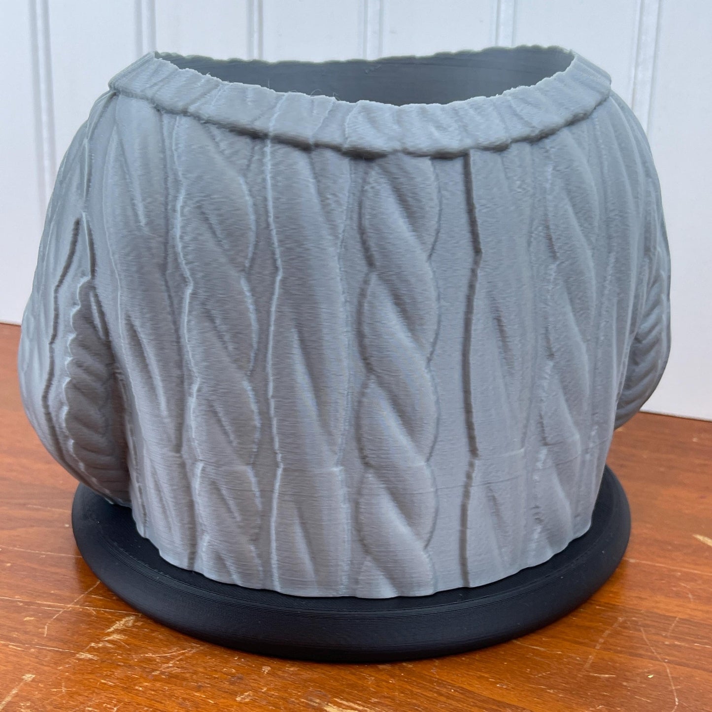 Wool Sweater Indoor Planter Pot, Cable Knit Flower Pot, Planter, Quirky Unique Planter