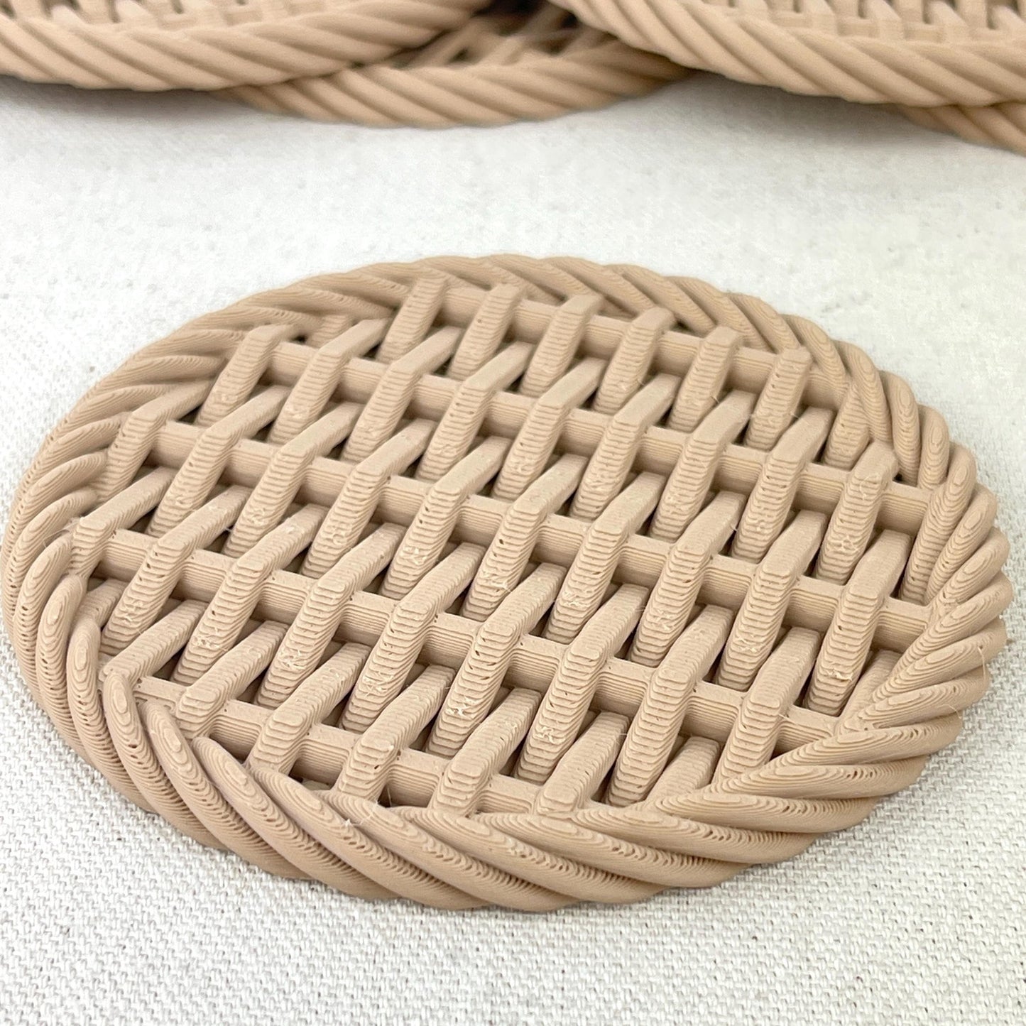 Woven Coaster Set, Modern Coasters with Holder, Set of 6