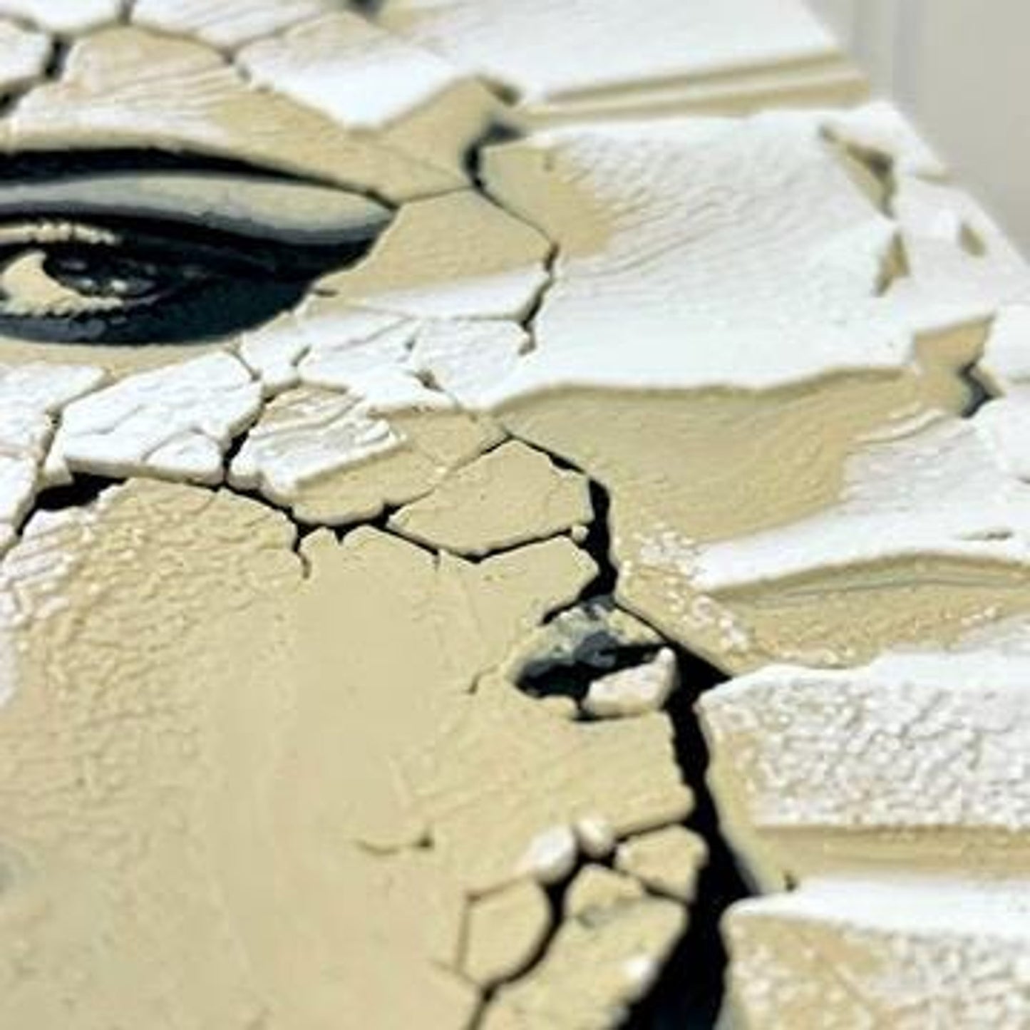 Woman in the Wall, Cracked Face Wall Art, Surreal Portrait Wall Decor, Emotional Expressionist Artwork