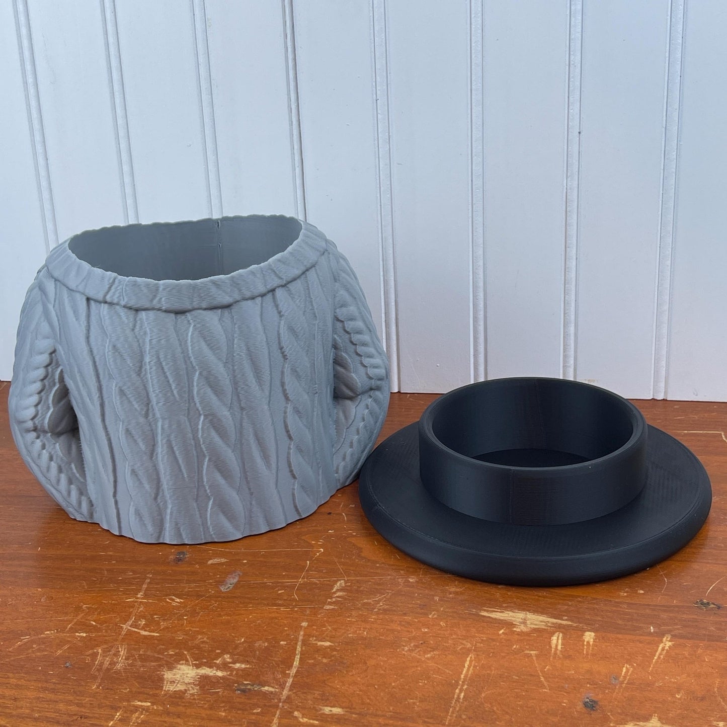 Wool Sweater Indoor Planter Pot, Cable Knit Flower Pot, Planter, Quirky Unique Planter