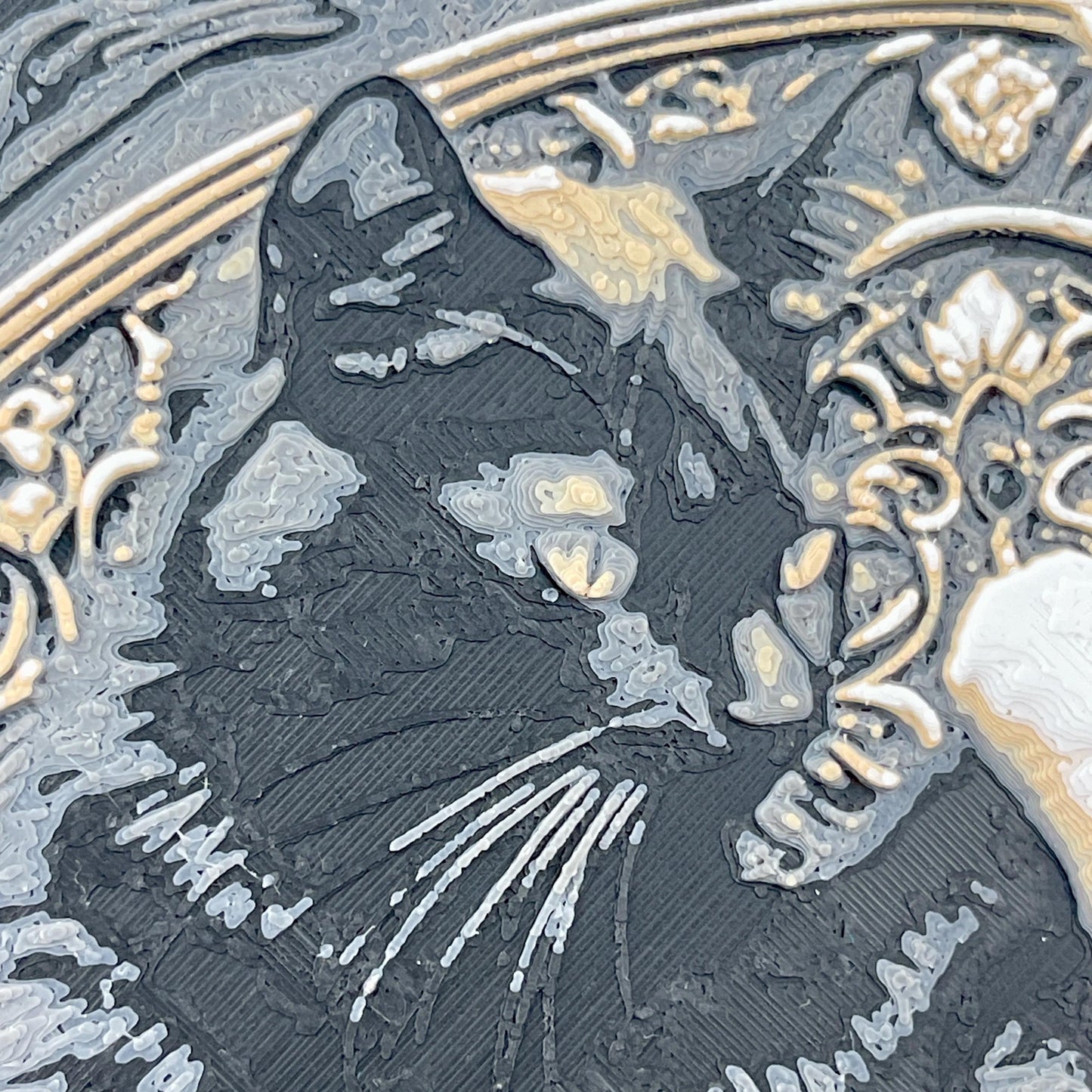 Ying Yang Cats Art Print, Black and White Cat Decor, Feline Mandala Art, Cat Lover Art