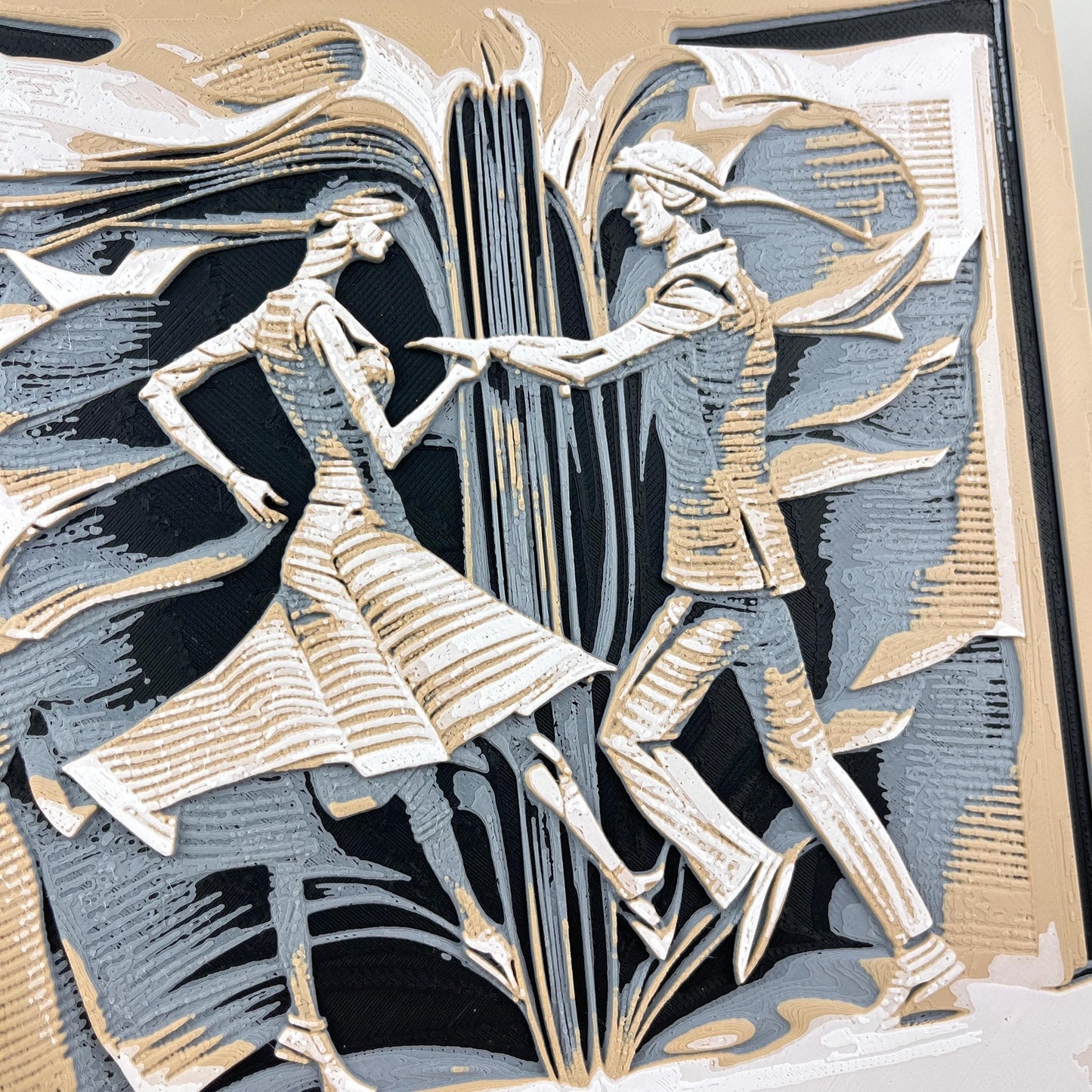 Book Lovers Wall Art, Dancing Couple Book Pages, Literary Home Decor