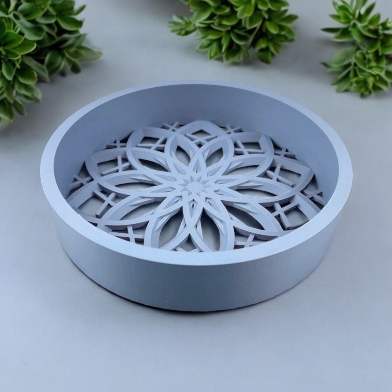 Floral Design Catch All Tray, The Kovi Catch-All Tray, Trinket Dish, Desk Organizer, Drop Tray