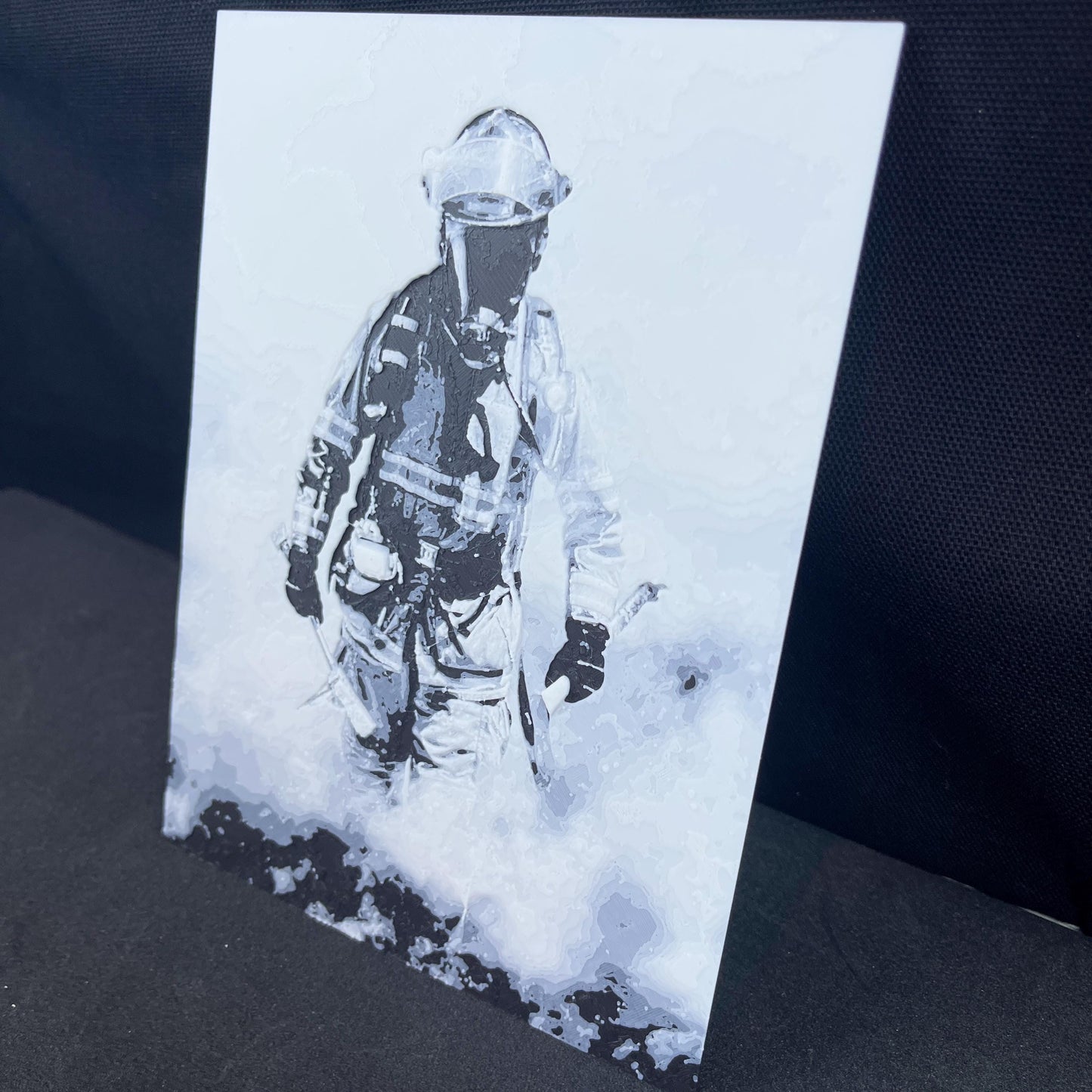 Firefighter Wall Art, Fireman Art, First Responder Wall Art, Wall Art, Textured Art