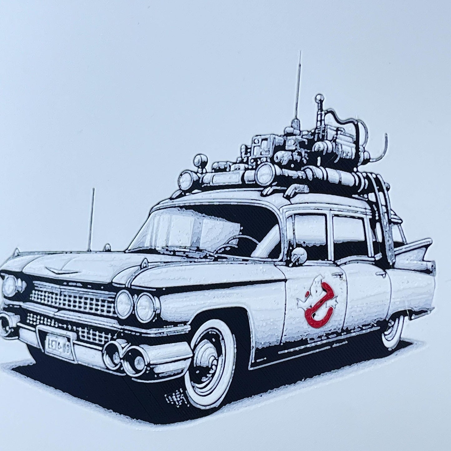 Ecto-1 Wall Art, Ghostbusters Ectomobile Art, 3D Printed Wall Art, Hueforge Art Print, Textured Art