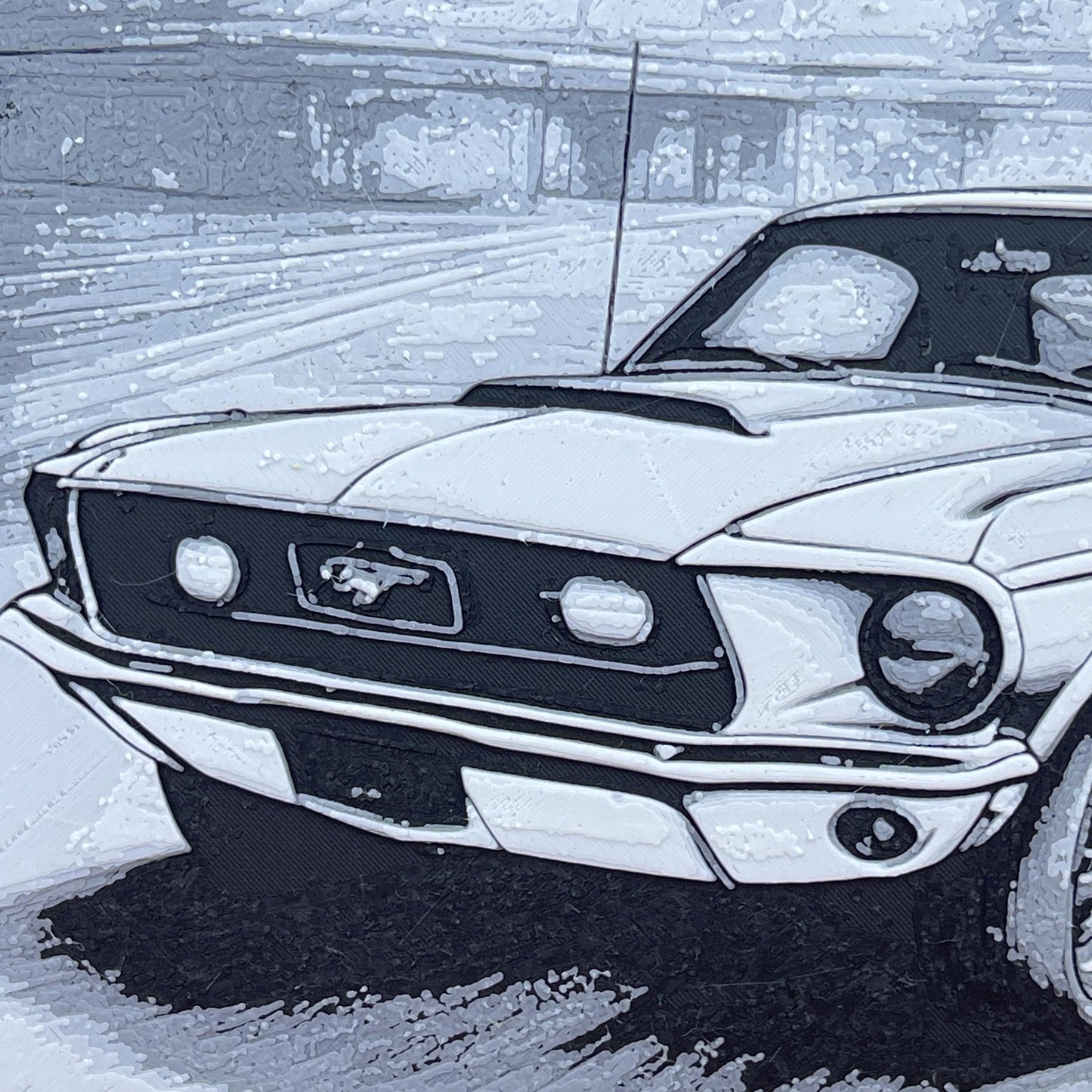 Classic Fastback Mustang Art, Wall Art, Car Art, Hueforge Art Print, Textured Art, Mancave Decor, Gift for Him