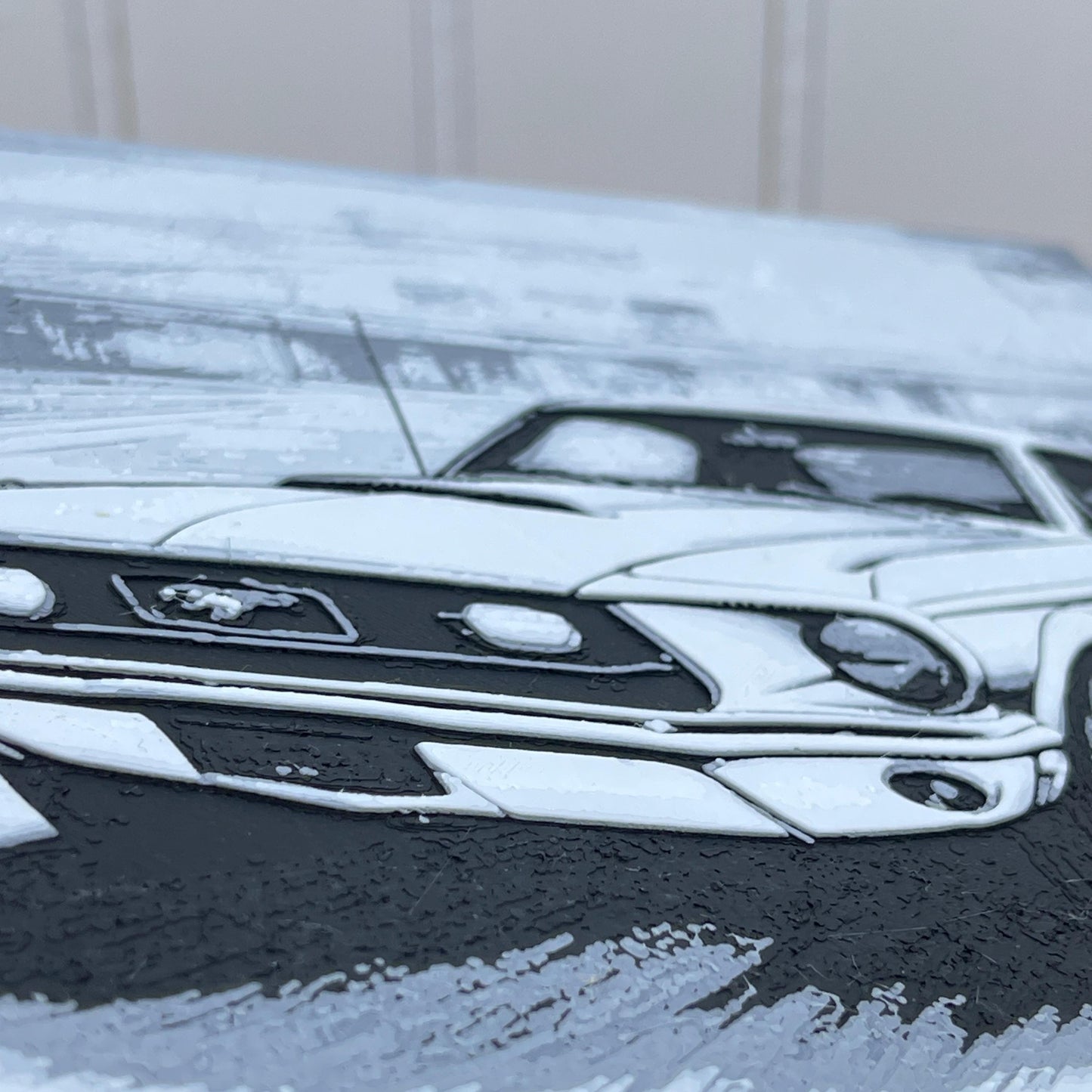 Classic Fastback Mustang Art, Wall Art, Car Art, Hueforge Art Print, Textured Art, Mancave Decor, Gift for Him