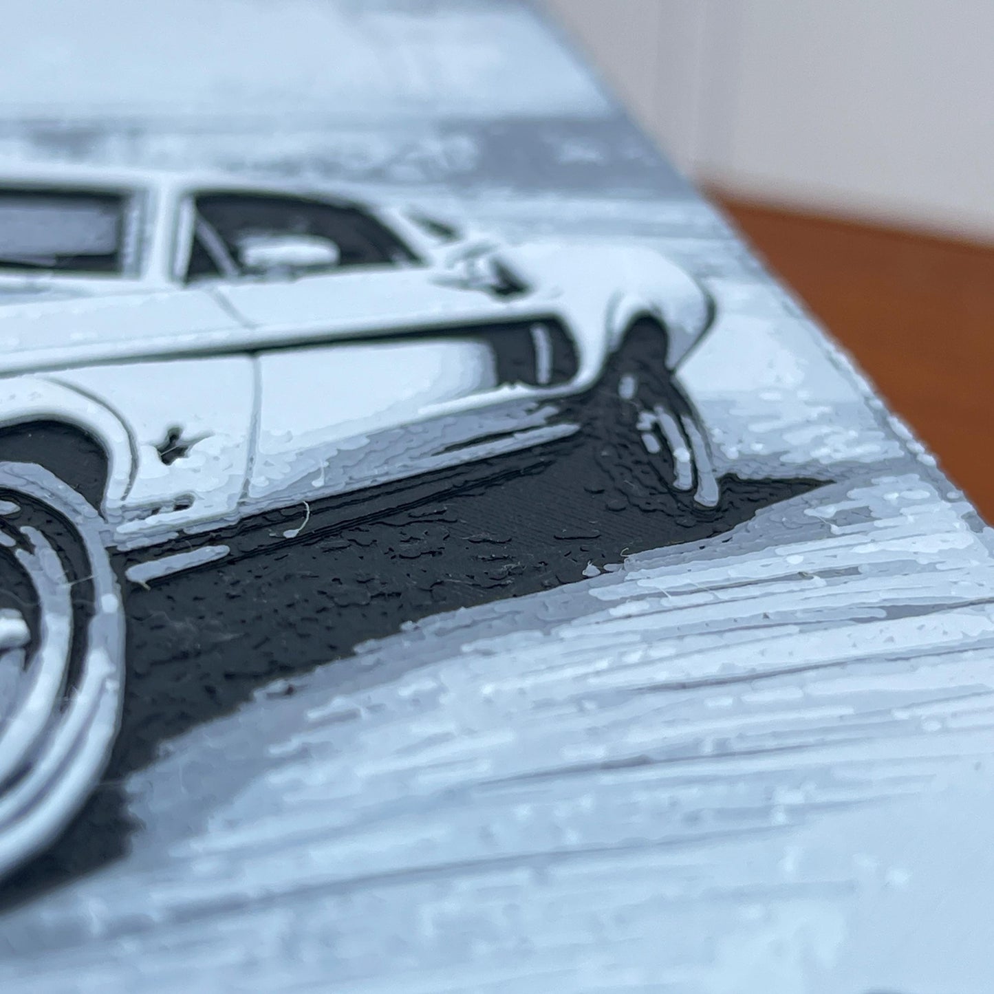 Classic Fastback Mustang Art, Wall Art, Car Art, Hueforge Art Print, Textured Art, Mancave Decor, Gift for Him