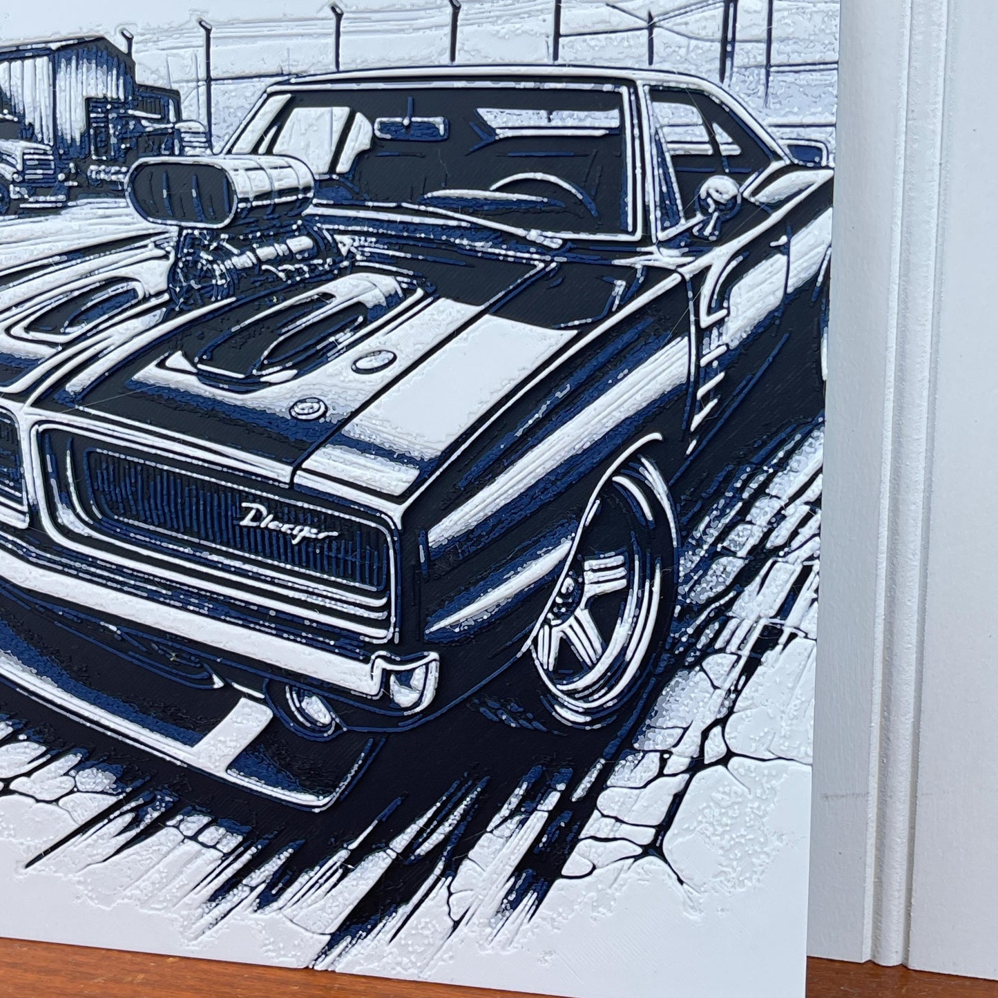 Dodge Charger Wall Art, Wall Art, Hueforge Art Print, Textured Art