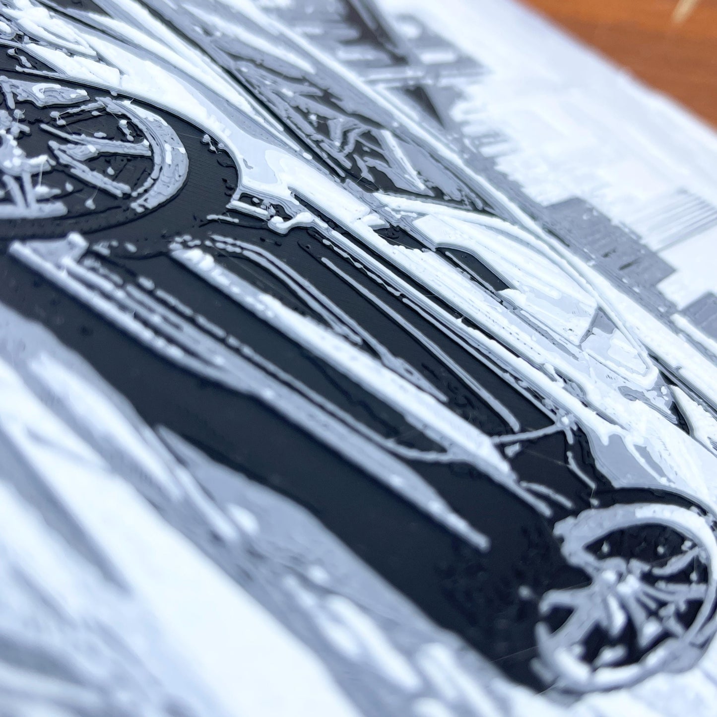 Ford Mustang Cobra Wall Art, Wall Art, Bridge and City Skyline, Car Art, Hueforge Art Print, Textured Art