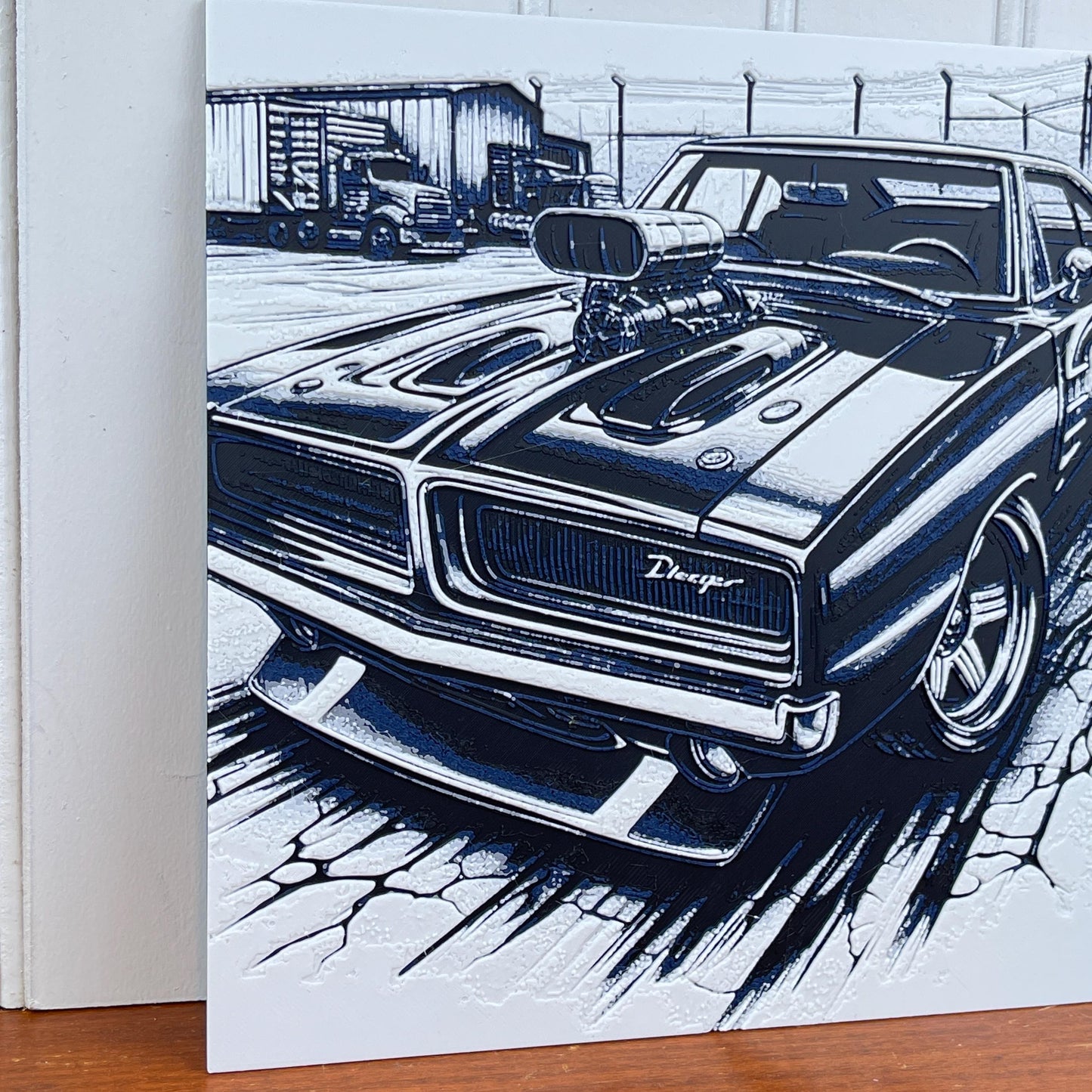 Dodge Charger Wall Art, Wall Art, Hueforge Art Print, Textured Art