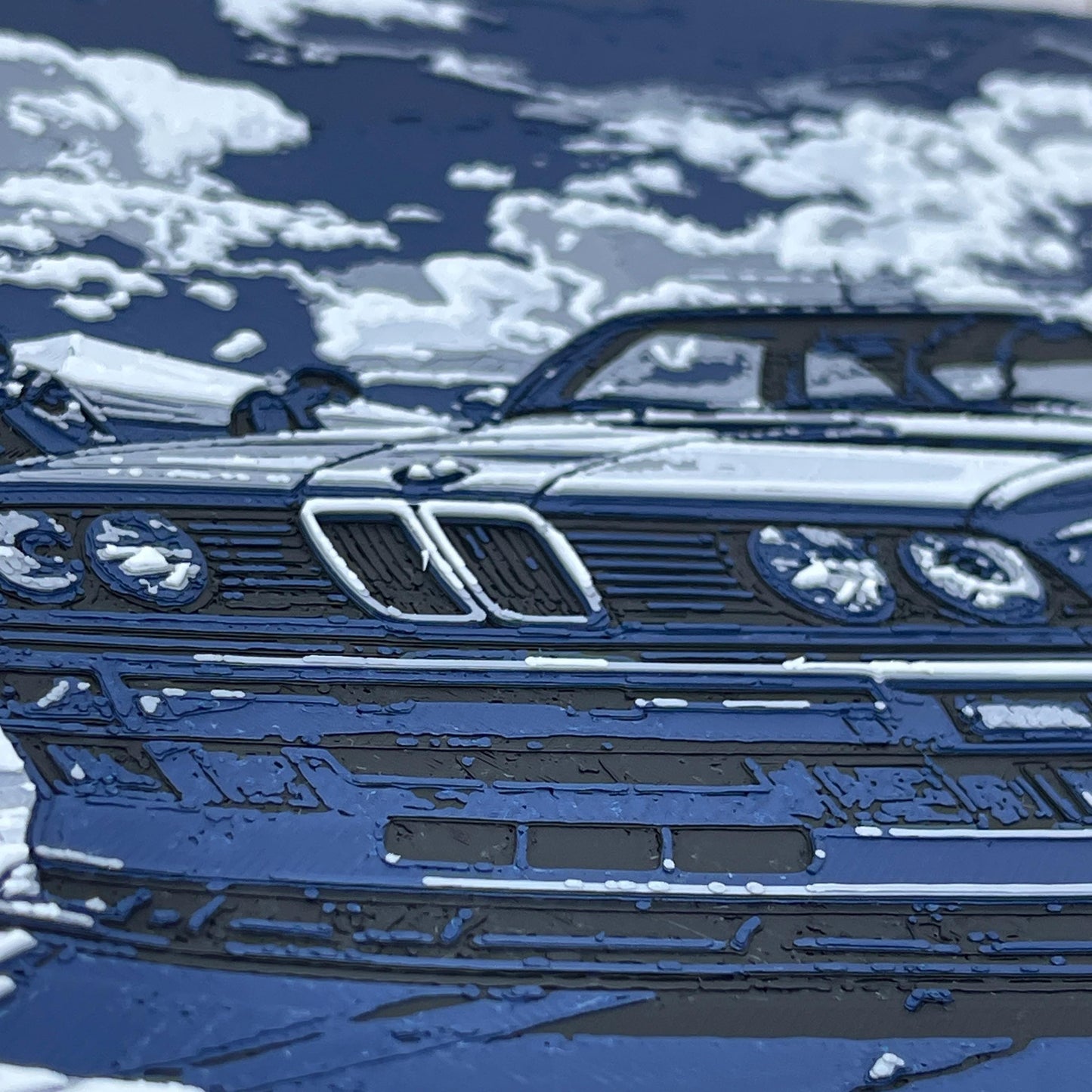 BMW E30 Wall Art, Wall Art, Hueforge Art Print, Textured Art