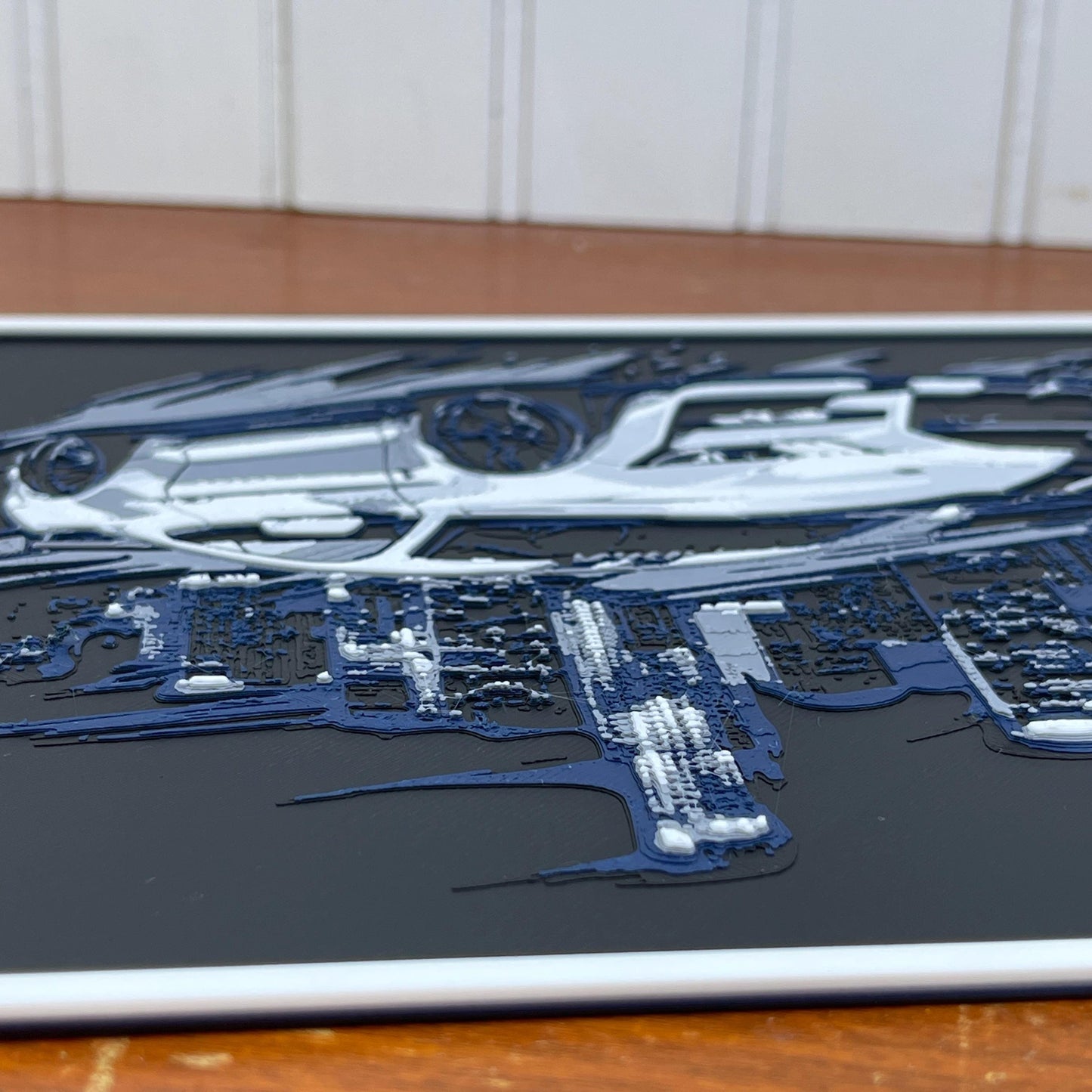 Ford Mustang Cobra Wall Art, Wall Art, City Skyline, Car Art, Hueforge Art Print, Textured Art