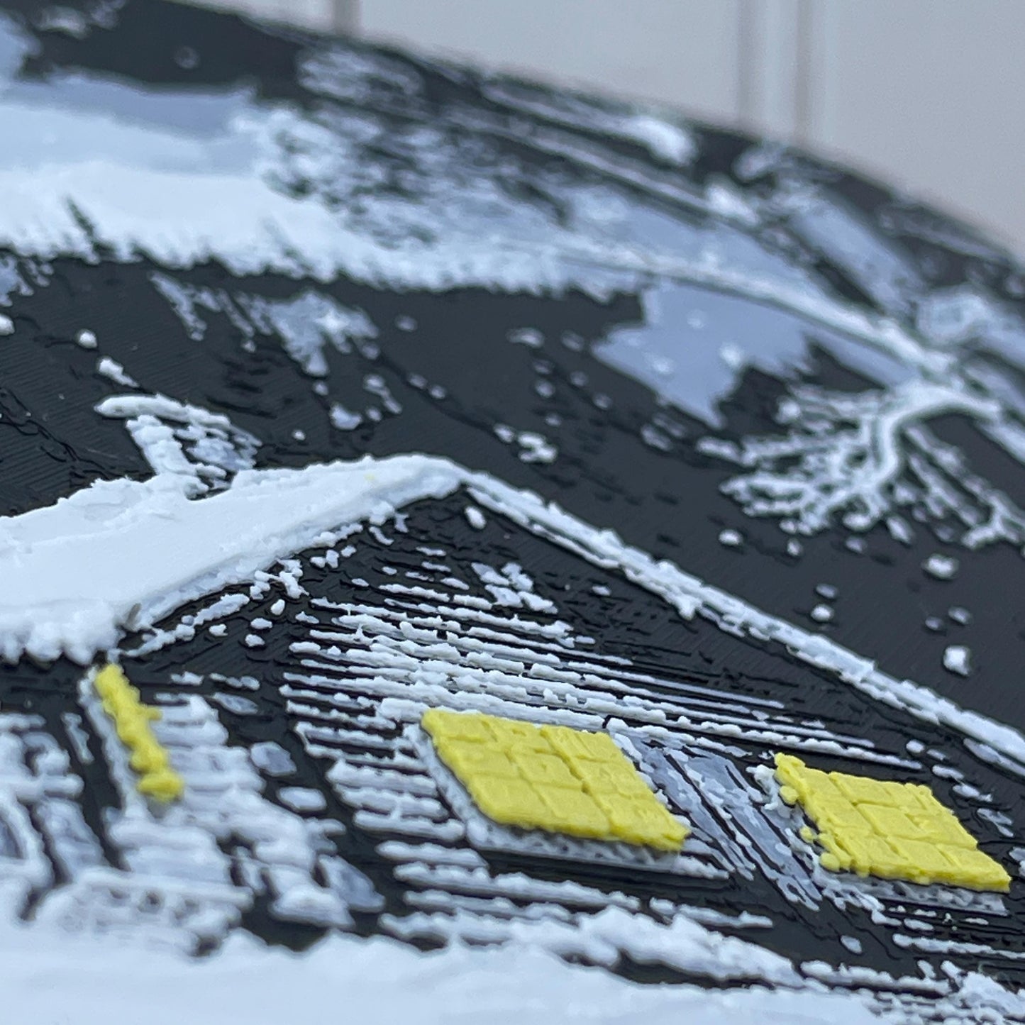 Winter Cabin Wall Art, Wall Art, Cabin in the Snow, Hueforge Art Print, Textured Art