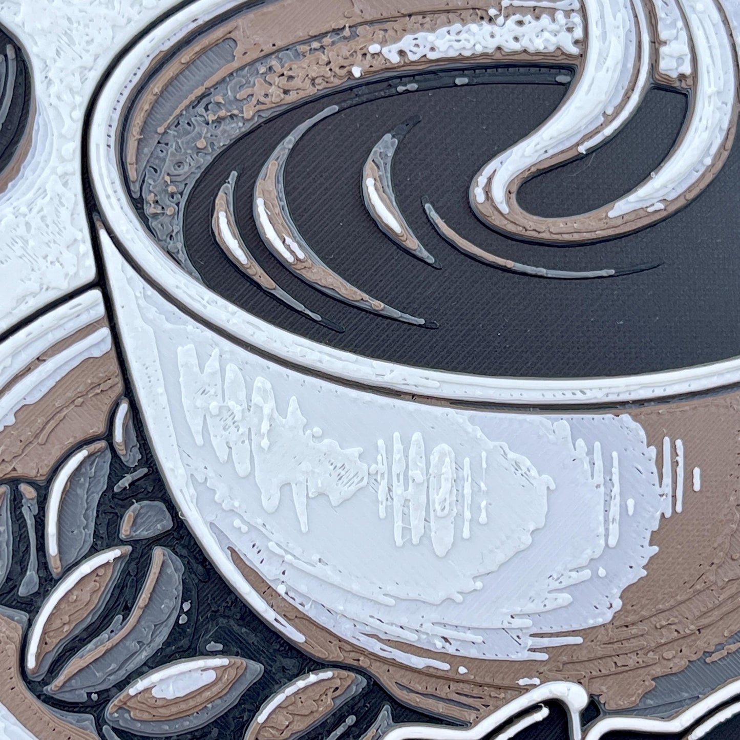 Coffee Wall Art, Coffee Bar Art, Coffee Lover, Coffee Station Decor, Wall Art, Textured Art, Hueforge Art