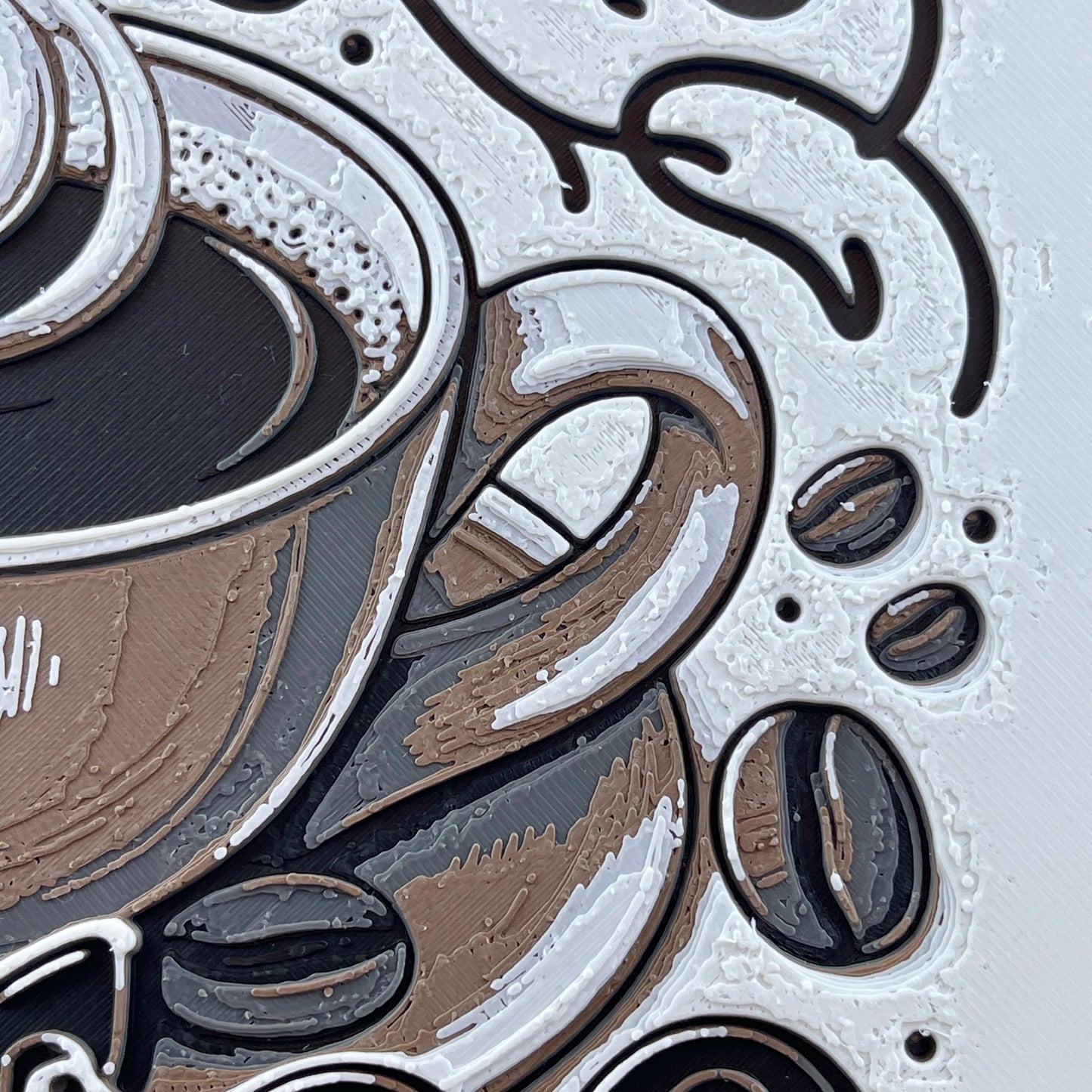 Coffee Wall Art, Coffee Bar Art, Coffee Lover, Coffee Station Decor, Wall Art, Textured Art, Hueforge Art