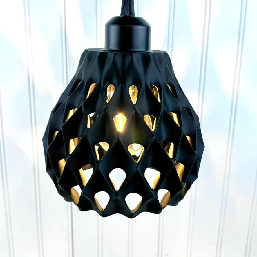 Cone Pendant Lamp, Geometric Hanging Lamp, Modern Statement Lighting