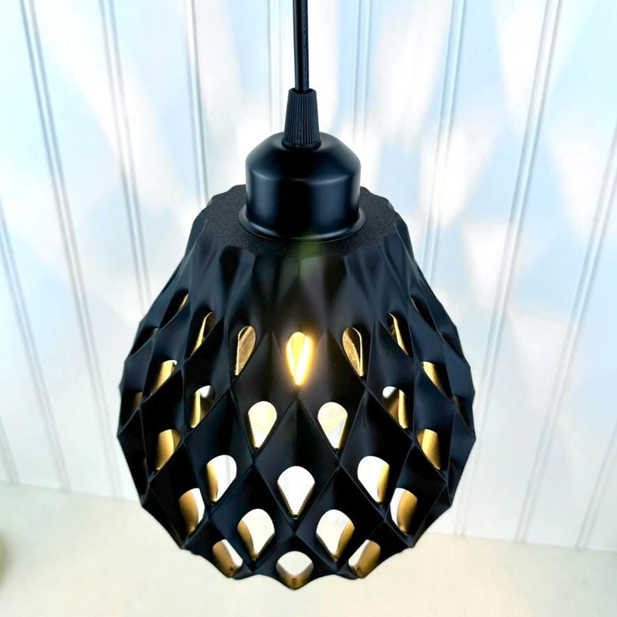 Cone Pendant Lamp, Geometric Hanging Lamp, Modern Statement Lighting