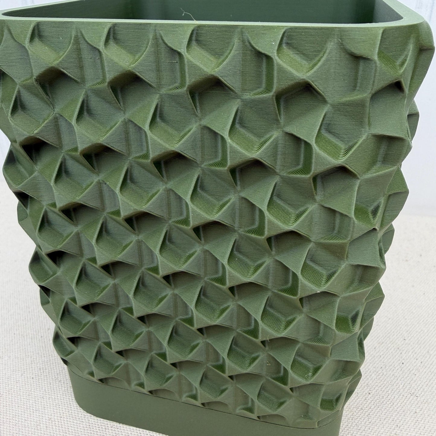 Rovi Square Planter, Indoor Flower Pot, Tabletop Planter, Faceted Texture, Modern Design