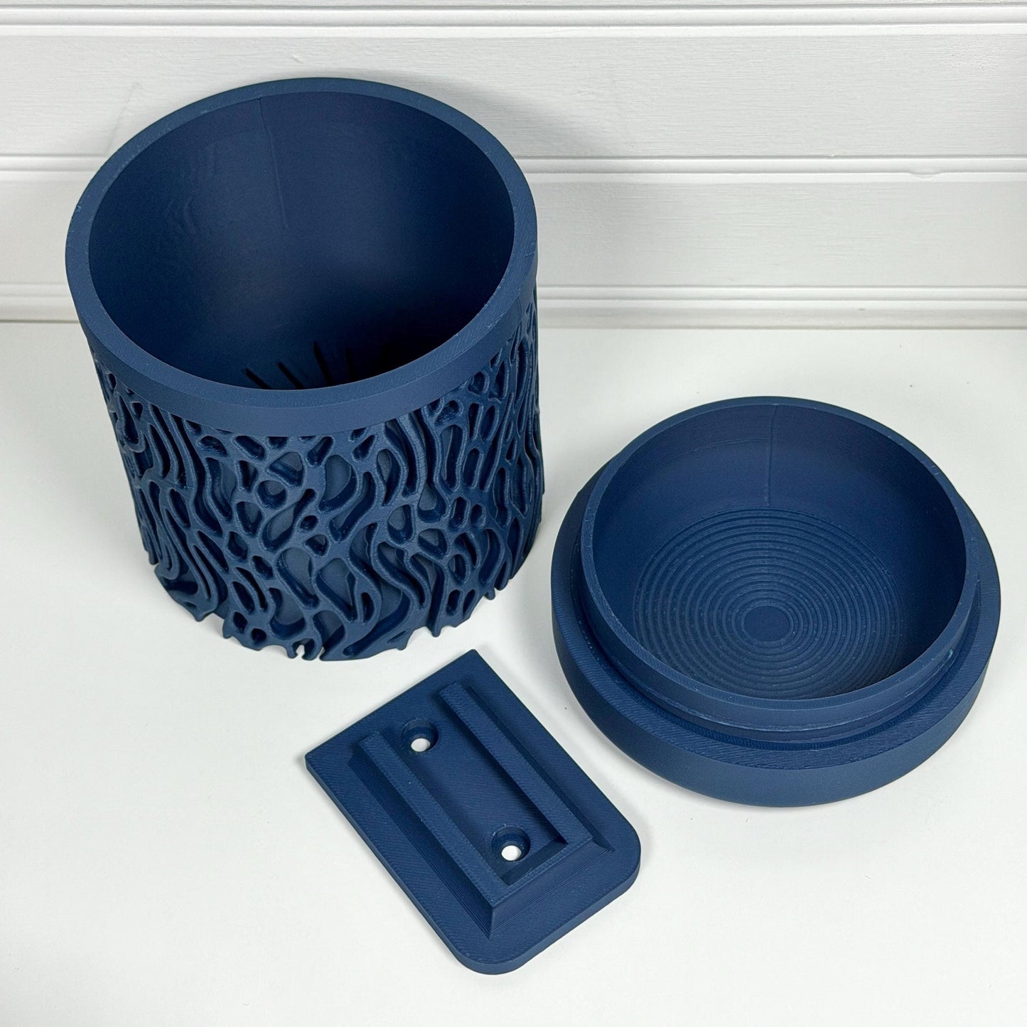 Grove Wall Hanging Planter, Indoor Plant Pot, Screw On Drip Tray, Geometric Design