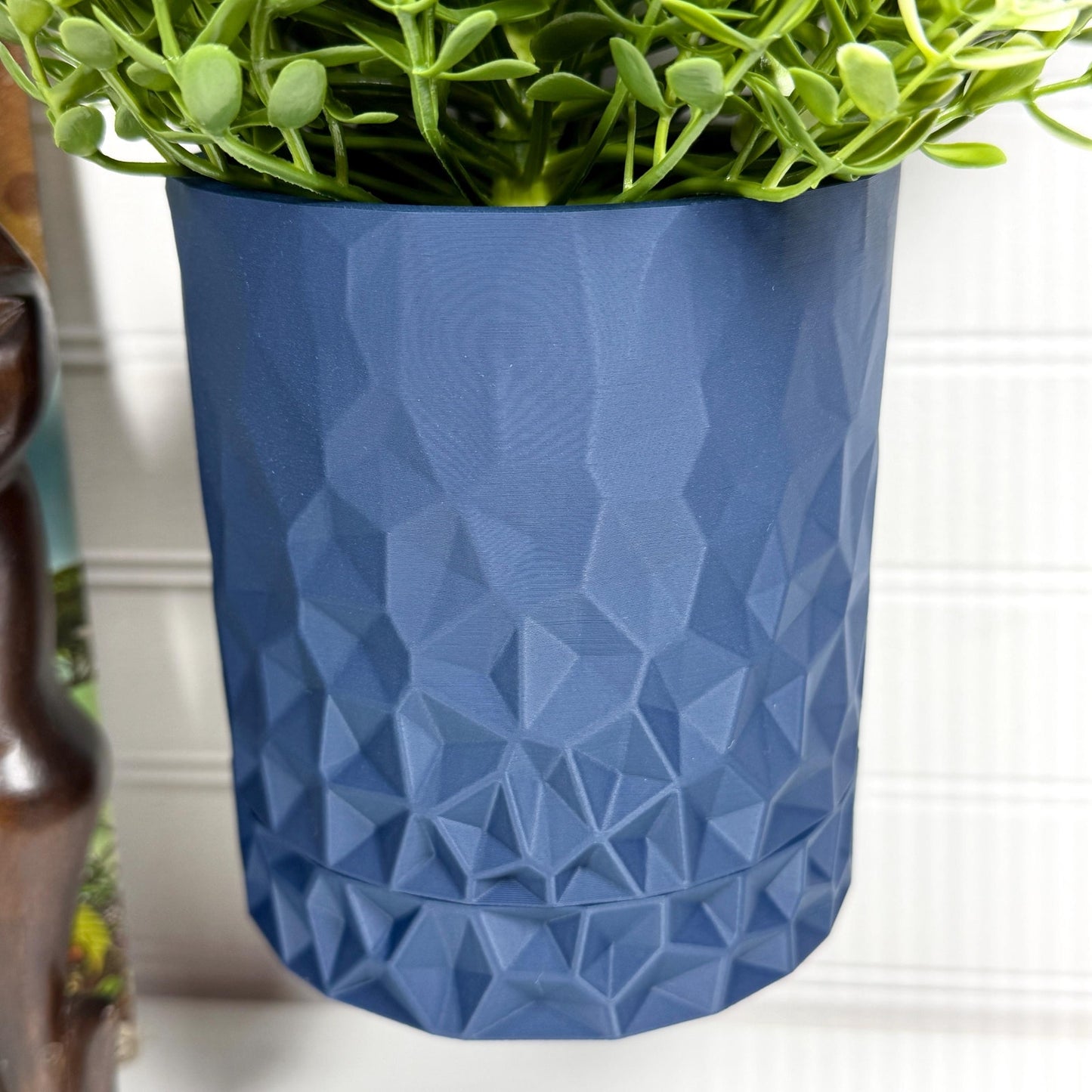 Voronoi Wall Hanging Planter, Indoor Plant Pot, Screw On Drip Tray, Geometric Design