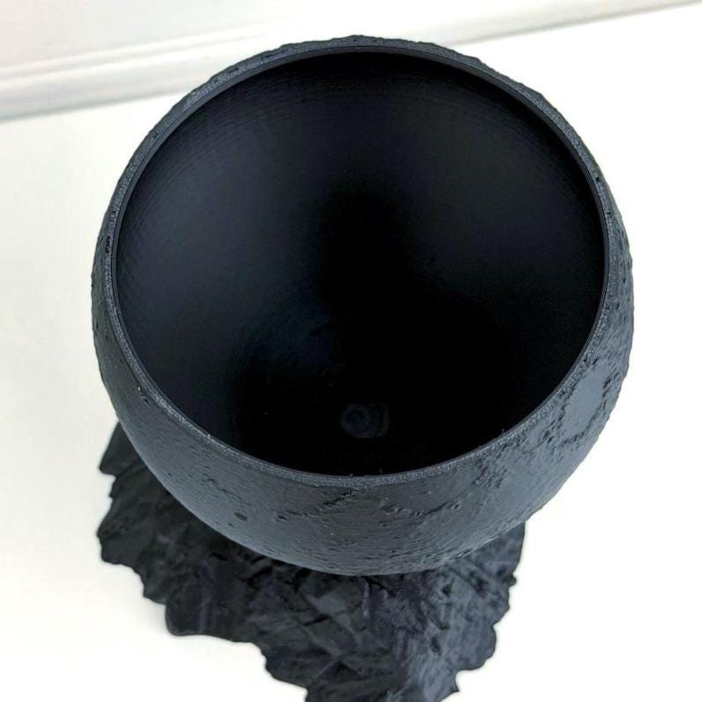 Moon Planter with Base, Indoor Plant Pot, Tabletop Planter, Textured Design, Astronomy Decor