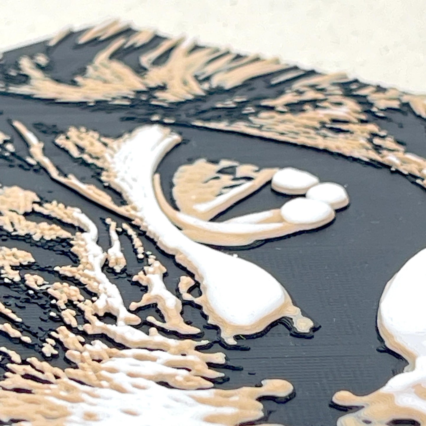 Cat Silhouette Wall Art: Textured Realistic Feline Print, 7.5in Square