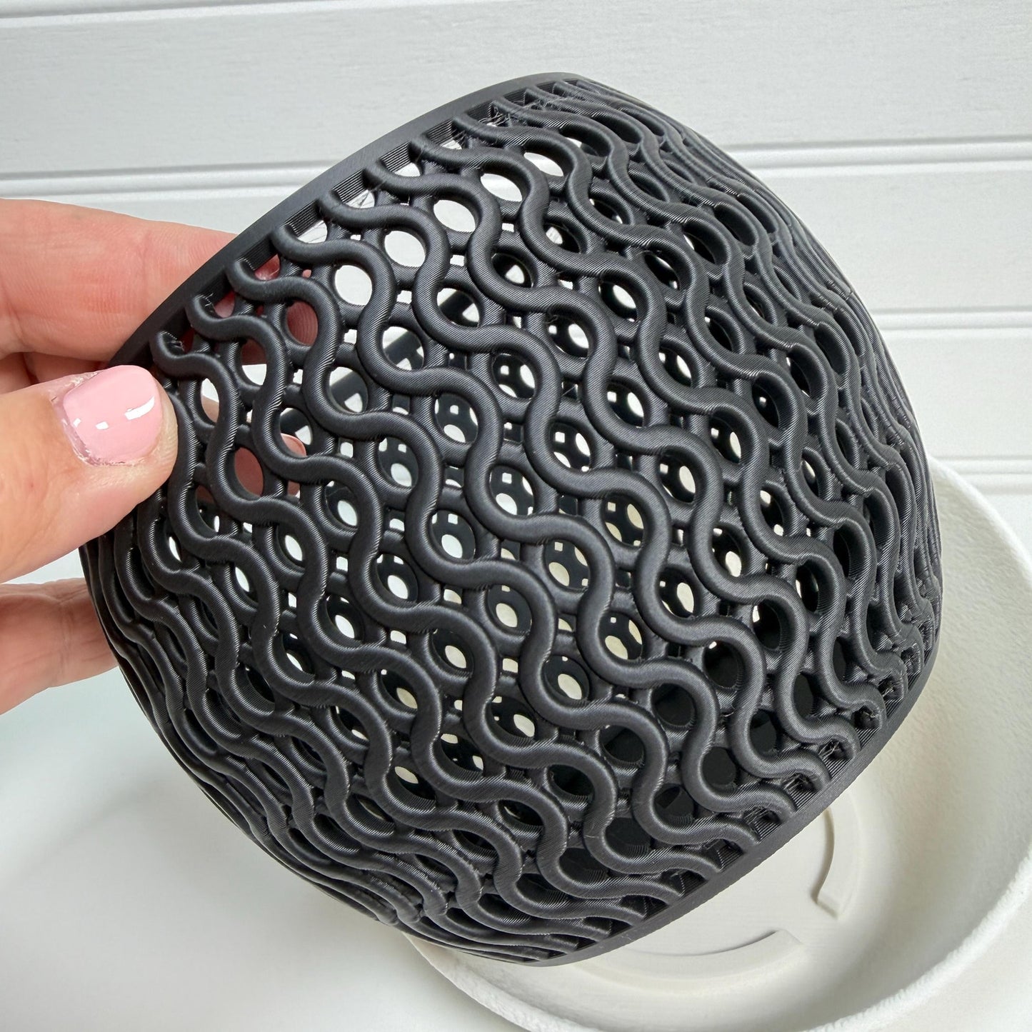 The Echo Orchid Planter, Indoor Tabletop Orchid Pot, Wavy Geometric Design