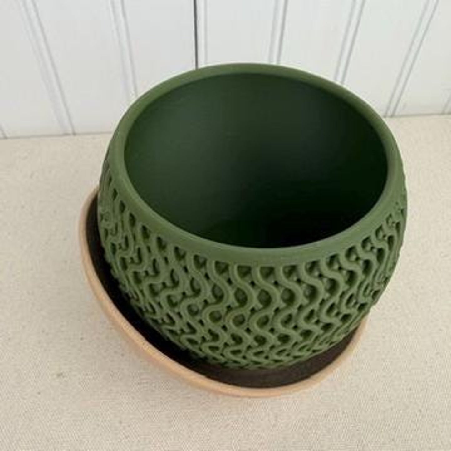 The Echo Planter, Indoor Flower Pot, Tabletop Planter, Wavy Geometric Design