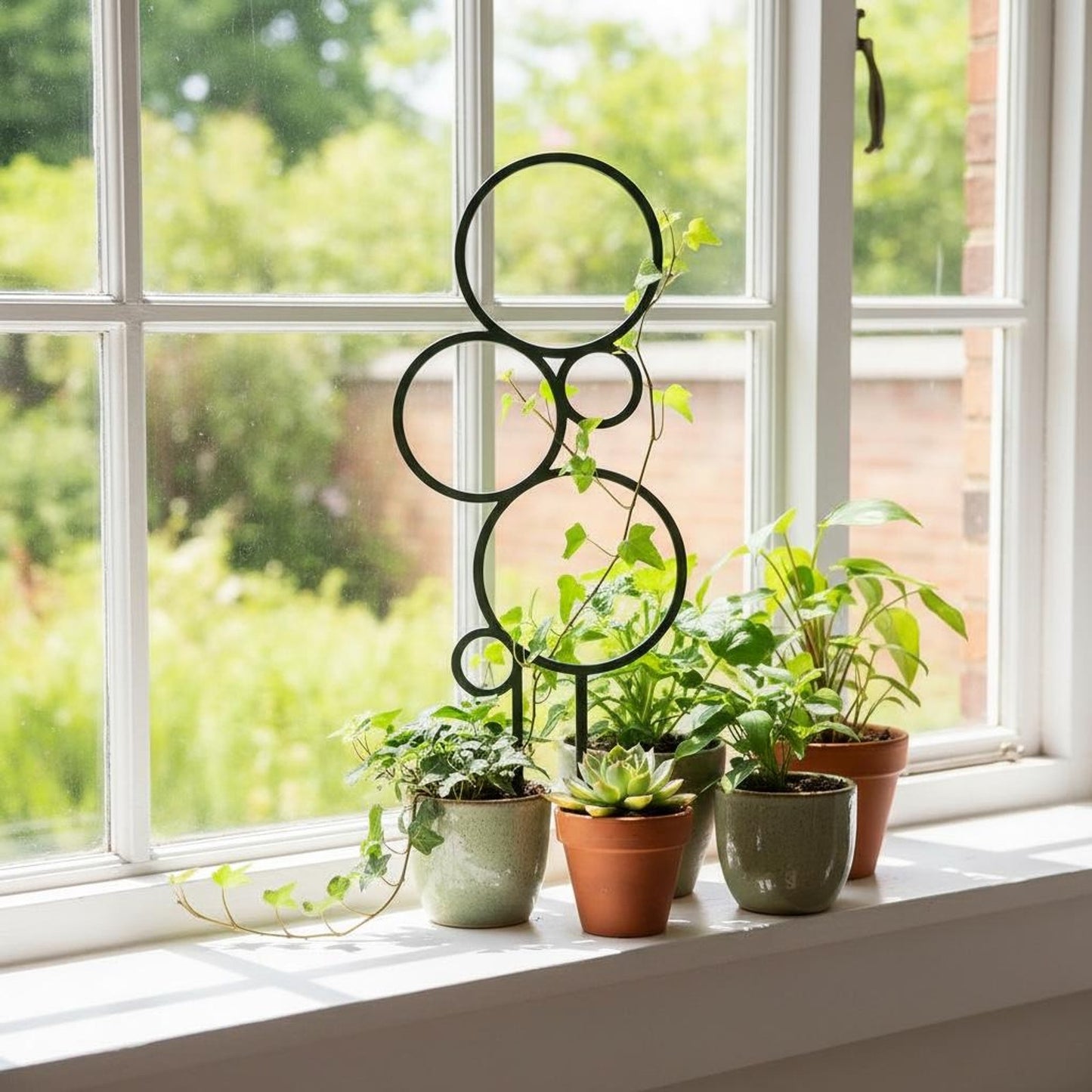 Bubble Inspired Plant Trellis, Modern Plant Support, Geometric Circles, Indoor Garden Decor, 11.5" tall