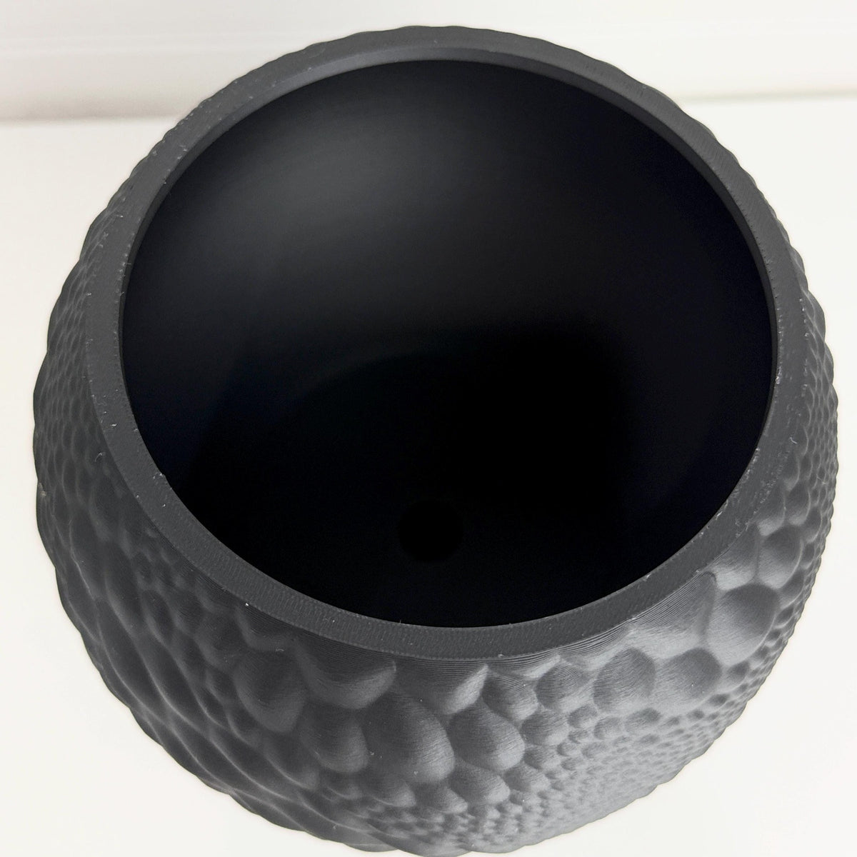 Gato Planter, Tabletop Indoor Plant Pot with Drip Tray, Organic Pattern, Moon Texture
