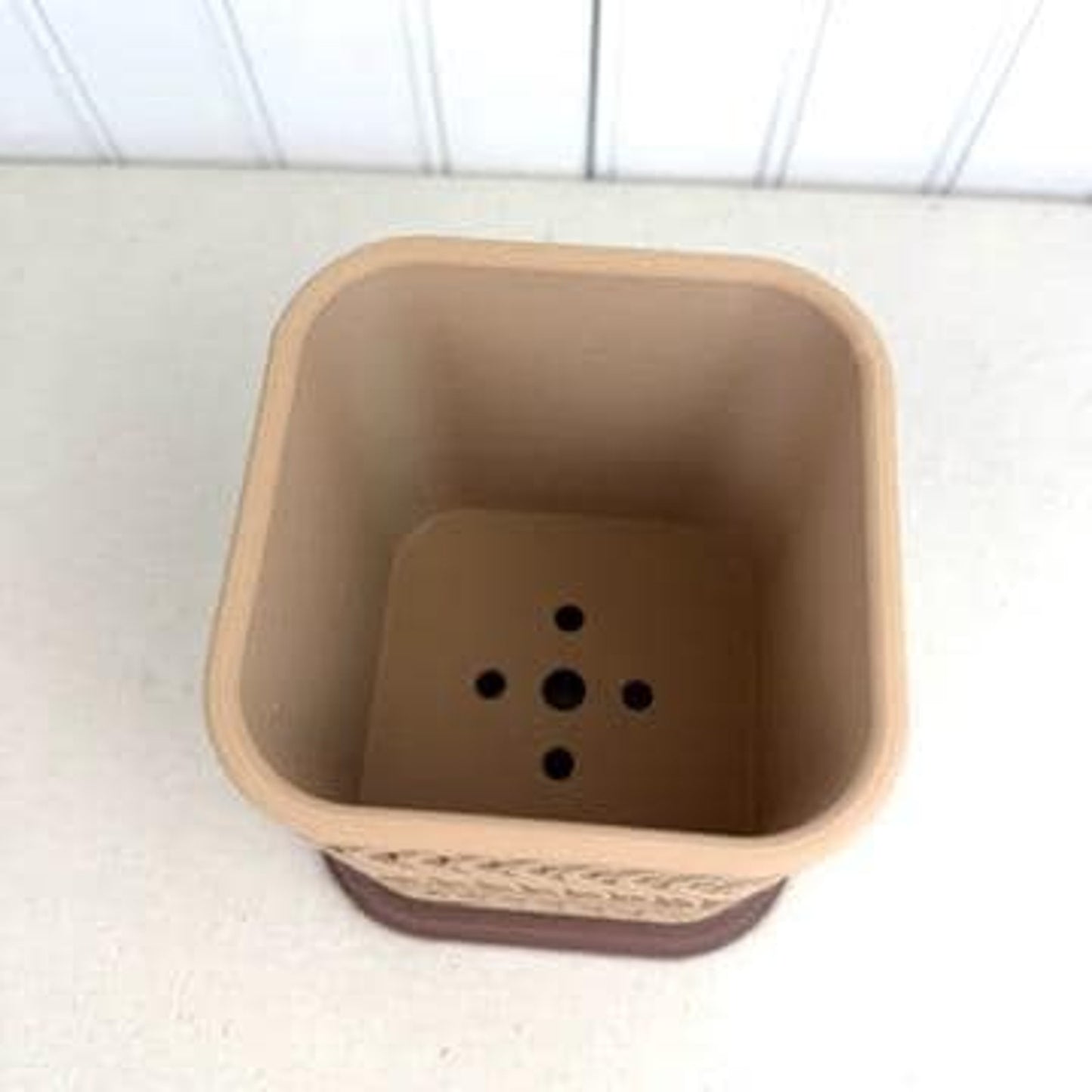 The Glowtide Planter, Indoor Flower Pot, Tabletop Planter. Woven Design