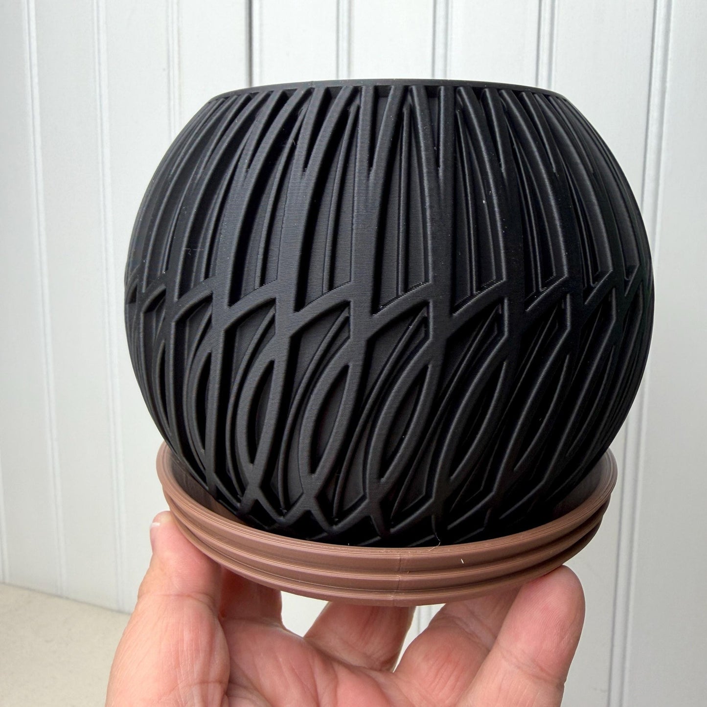 The Lumen Planter, Indoor Flower Pot, Tabletop Planter, Raised Pattern