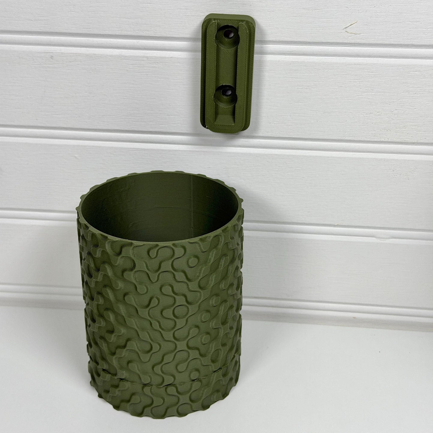 Geo Wall Hanging Planter, Indoor Plant Pot, Screw On Drip Tray, Geometric Design