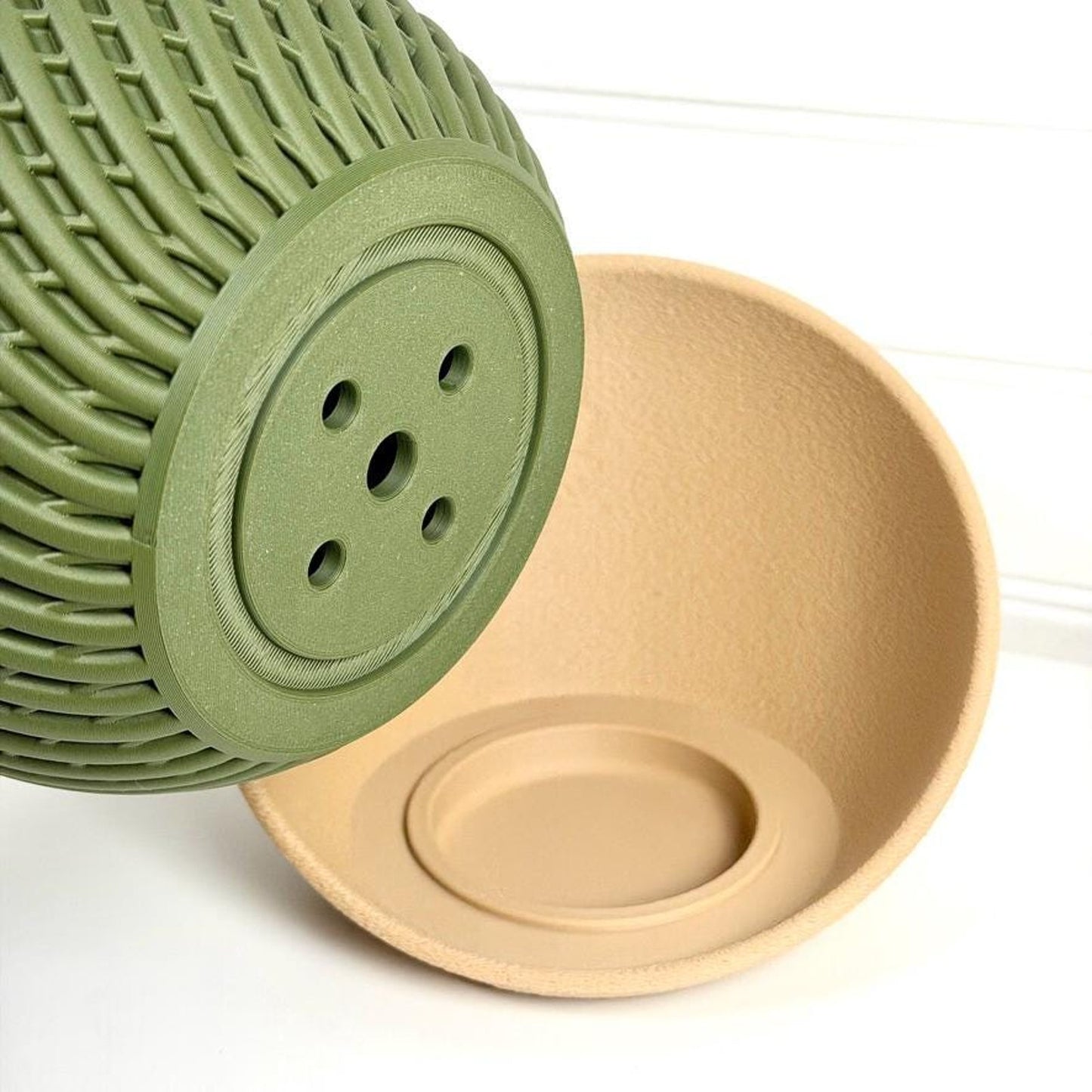 Troia Planter, Indoor Plant Pot with Sculpted Drip Tray, Tabletop Planter