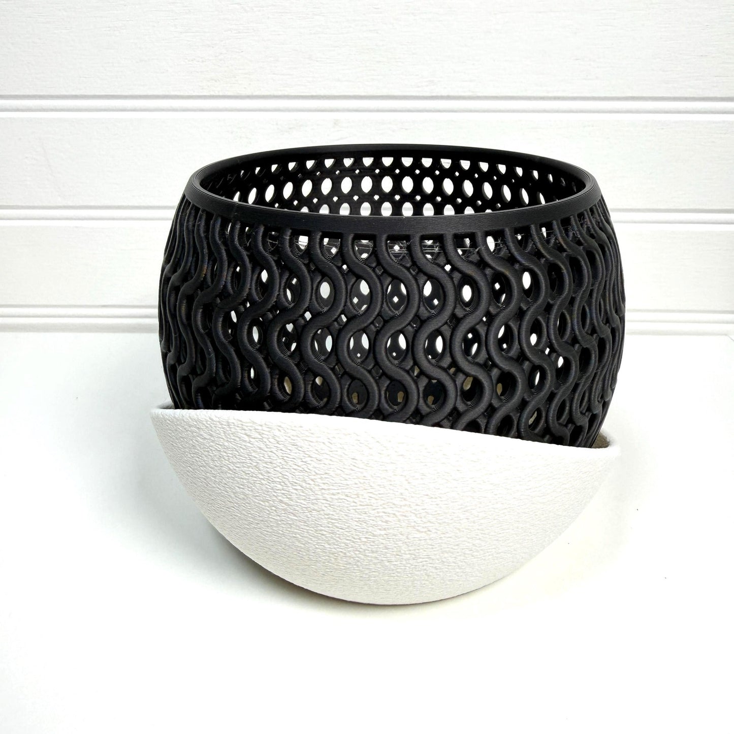 The Echo Orchid Planter, Indoor Tabletop Orchid Pot, Wavy Geometric Design