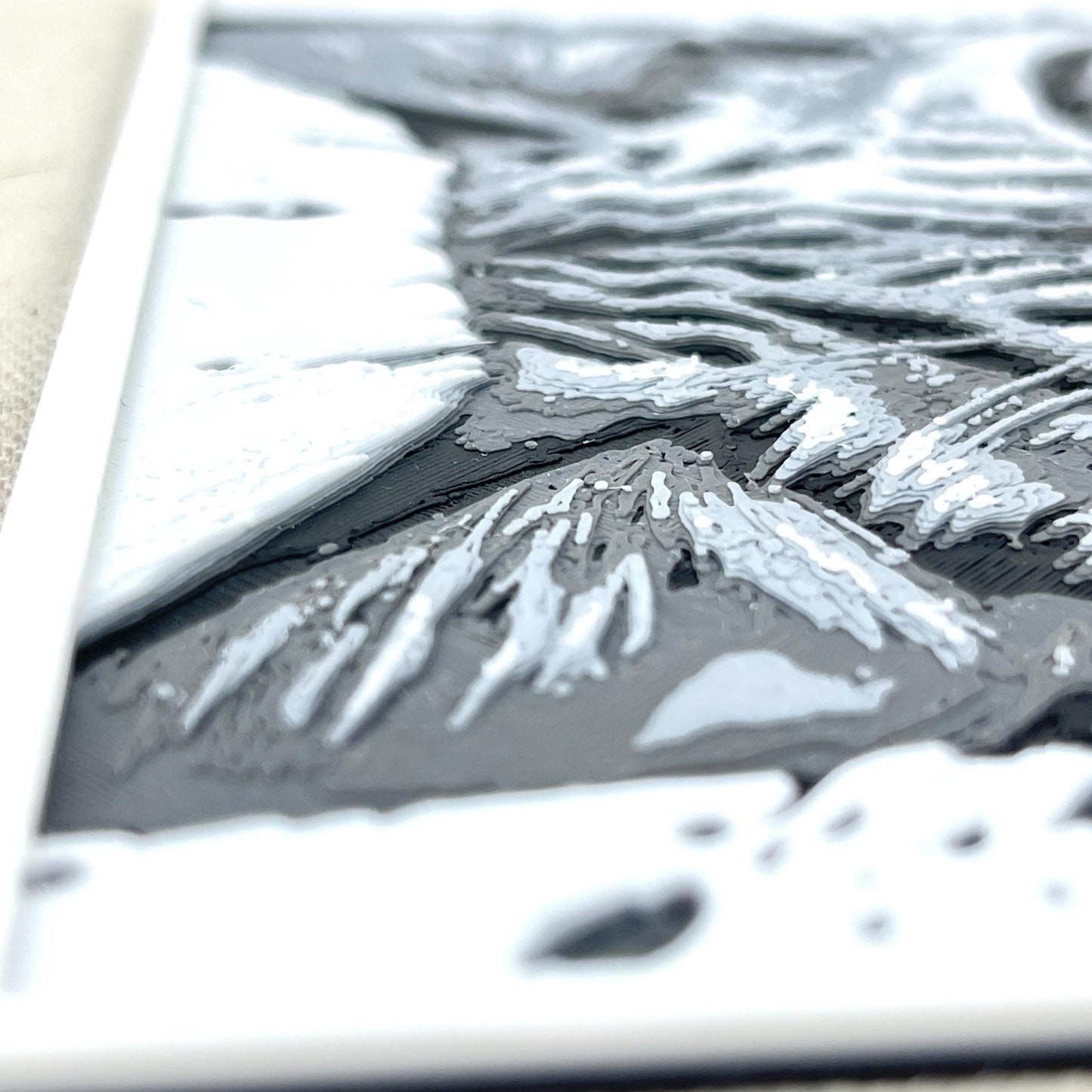 Black & White Tabby Cat Art, Monochrome Cat Art Print