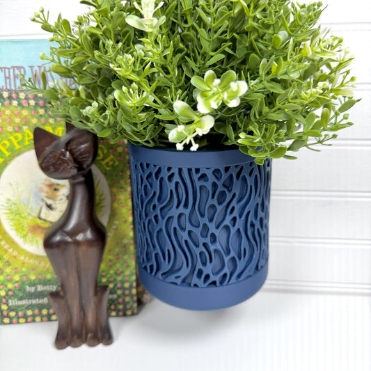 Grove Wall Hanging Planter, Indoor Plant Pot, Screw On Drip Tray, Geometric Design