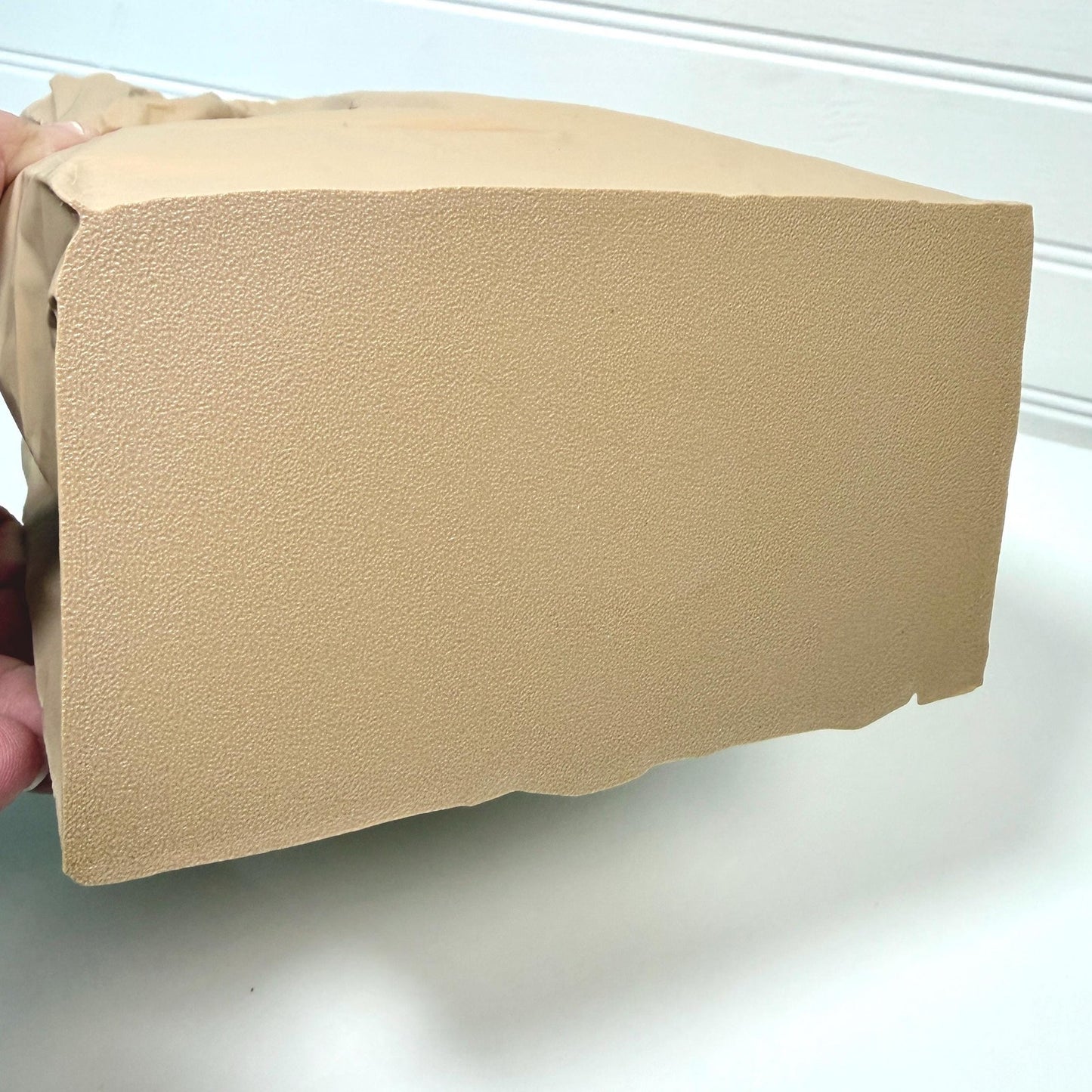 Kraftique Large - Paper Reborn, Unique Vase, Crumpled Brown Bag Design, Desktop Trash Bin