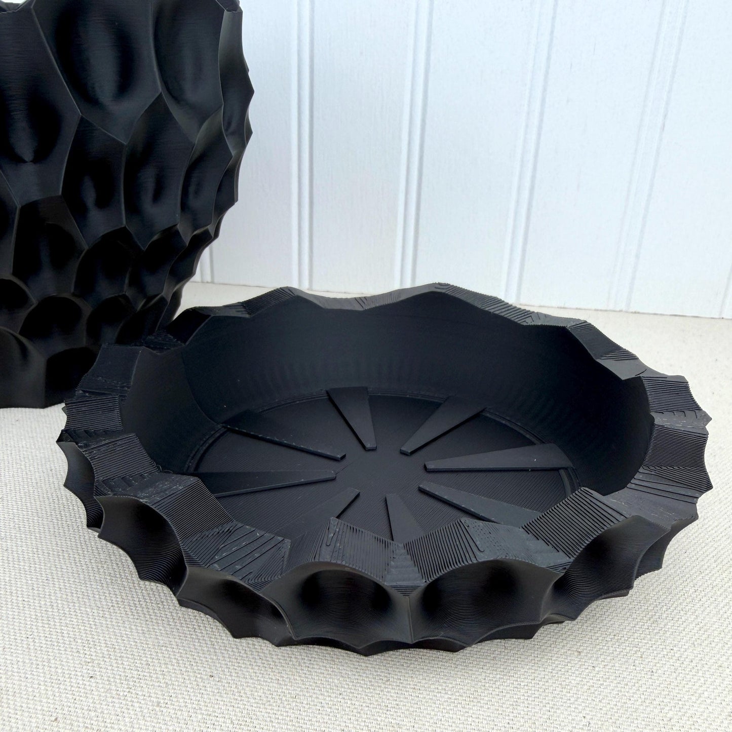 Bane Planter, Indoor Flower Pot, Tabletop Planter, Sculpted Geometric Pattern, Faceted Design