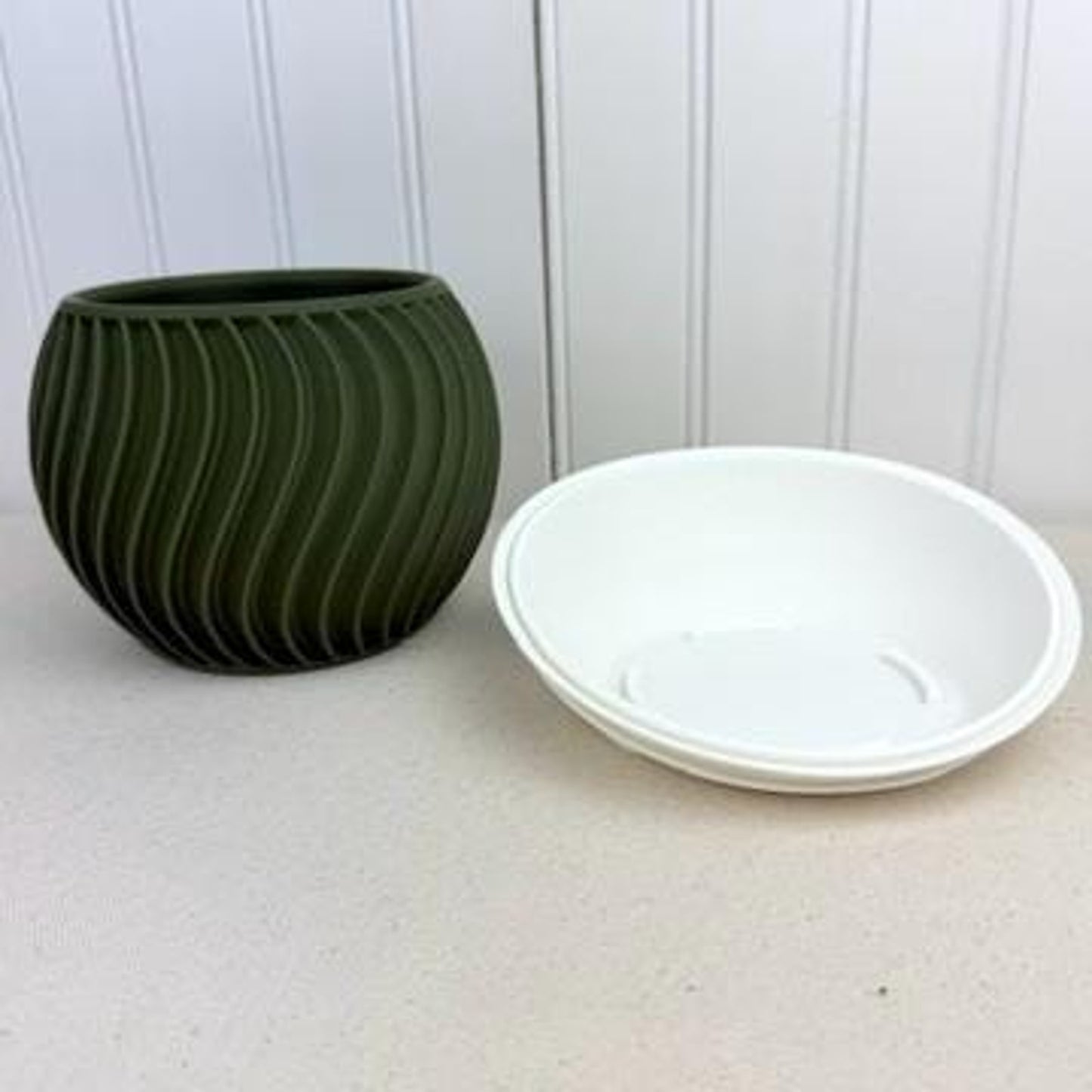 The Sonar Planter, Indoor Flower Pot, Tabletop Planter, Swirl Pattern