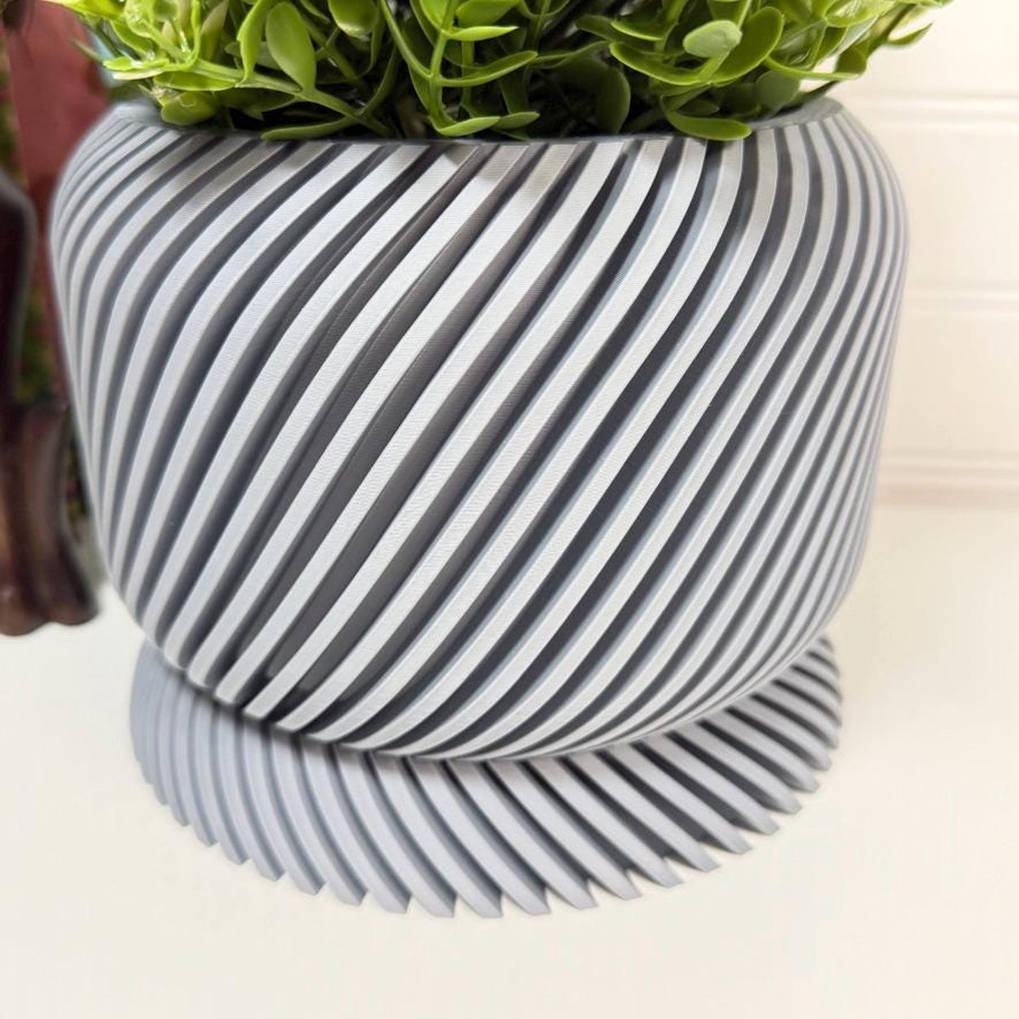 Slant Planter, Tabletop Indoor Flower Pot, Ribbed Planter, Homeware, Modern Home