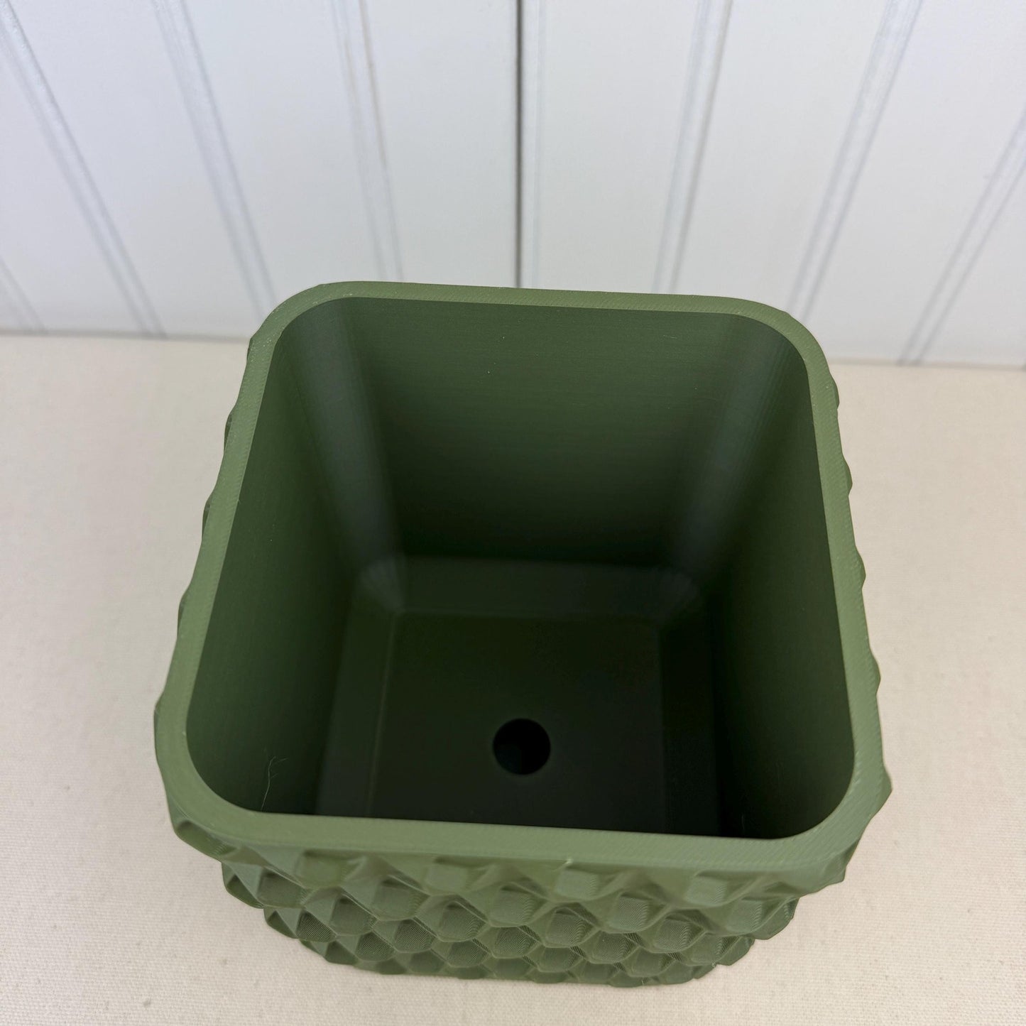 Rovi Square Planter, Indoor Flower Pot, Tabletop Planter, Faceted Texture, Modern Design
