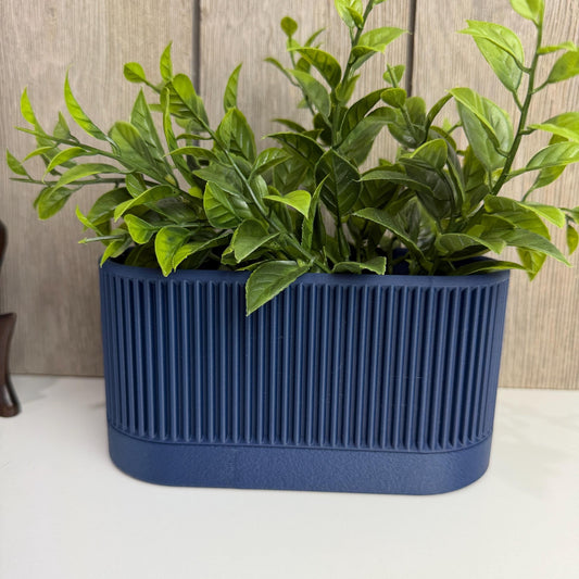 Nisa Planter Large, Indoor Flower Pot, Tabletop Planter, Ribbed Design, Minimalist Style