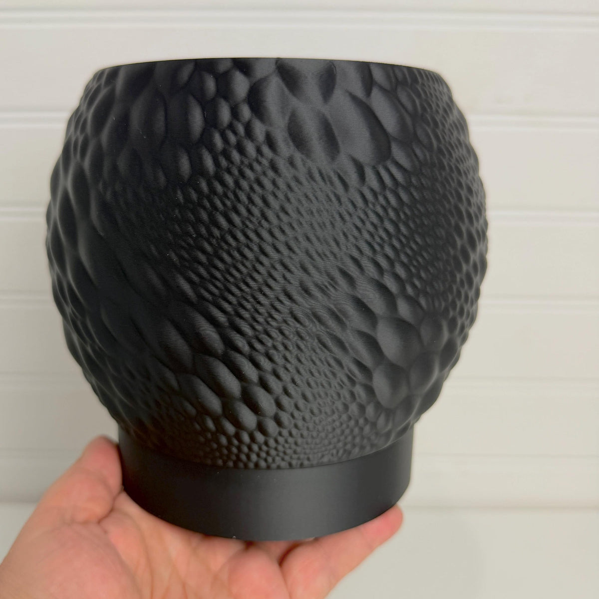 Gato Planter, Tabletop Indoor Plant Pot with Drip Tray, Organic Pattern, Moon Texture