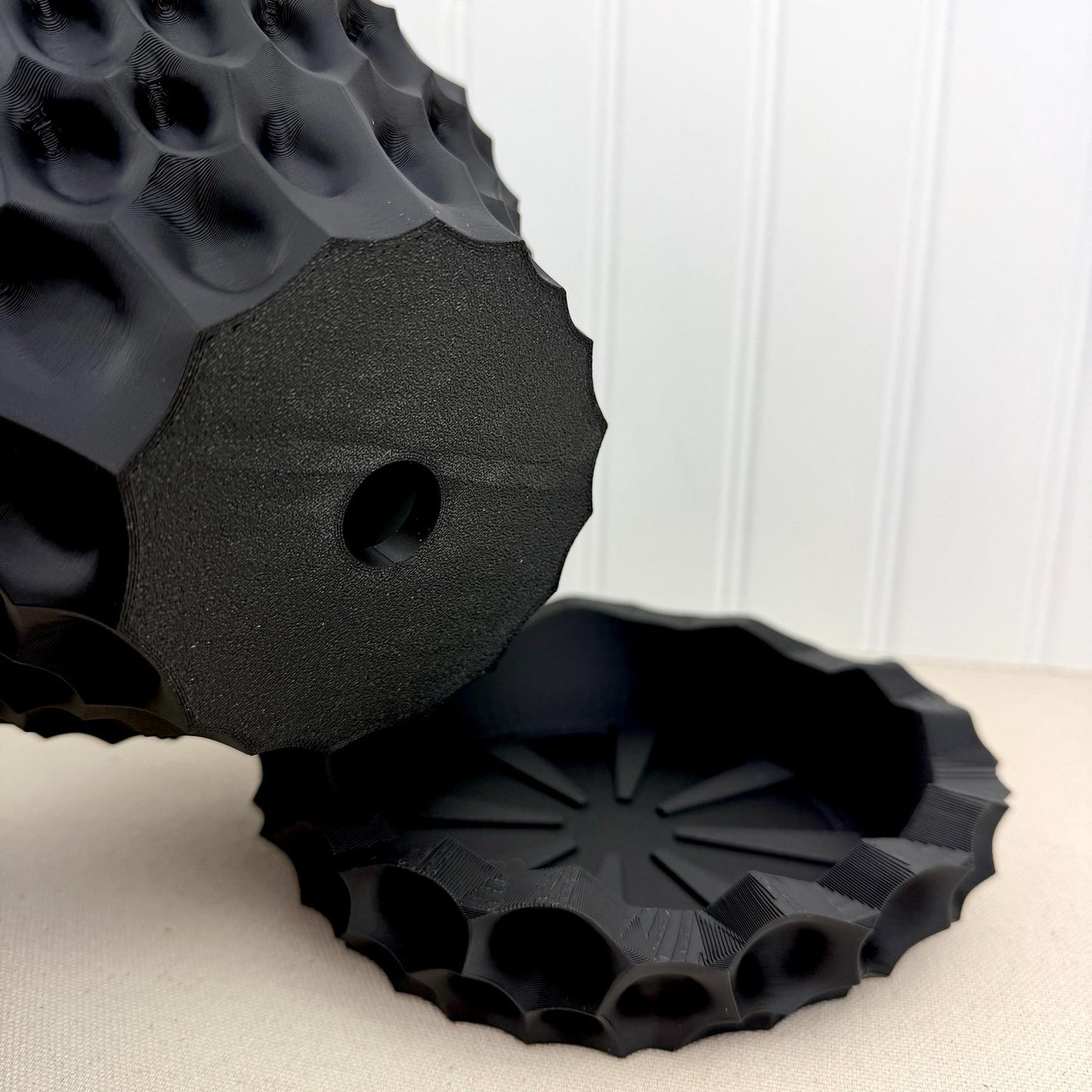 Bane Planter, Indoor Flower Pot, Tabletop Planter, Sculpted Geometric Pattern, Faceted Design