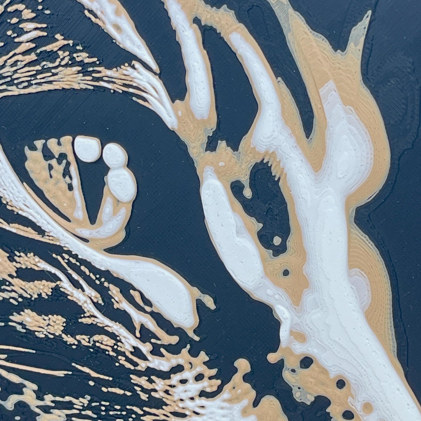 Cat Silhouette Wall Art: Textured Realistic Feline Print, 7.5in Square