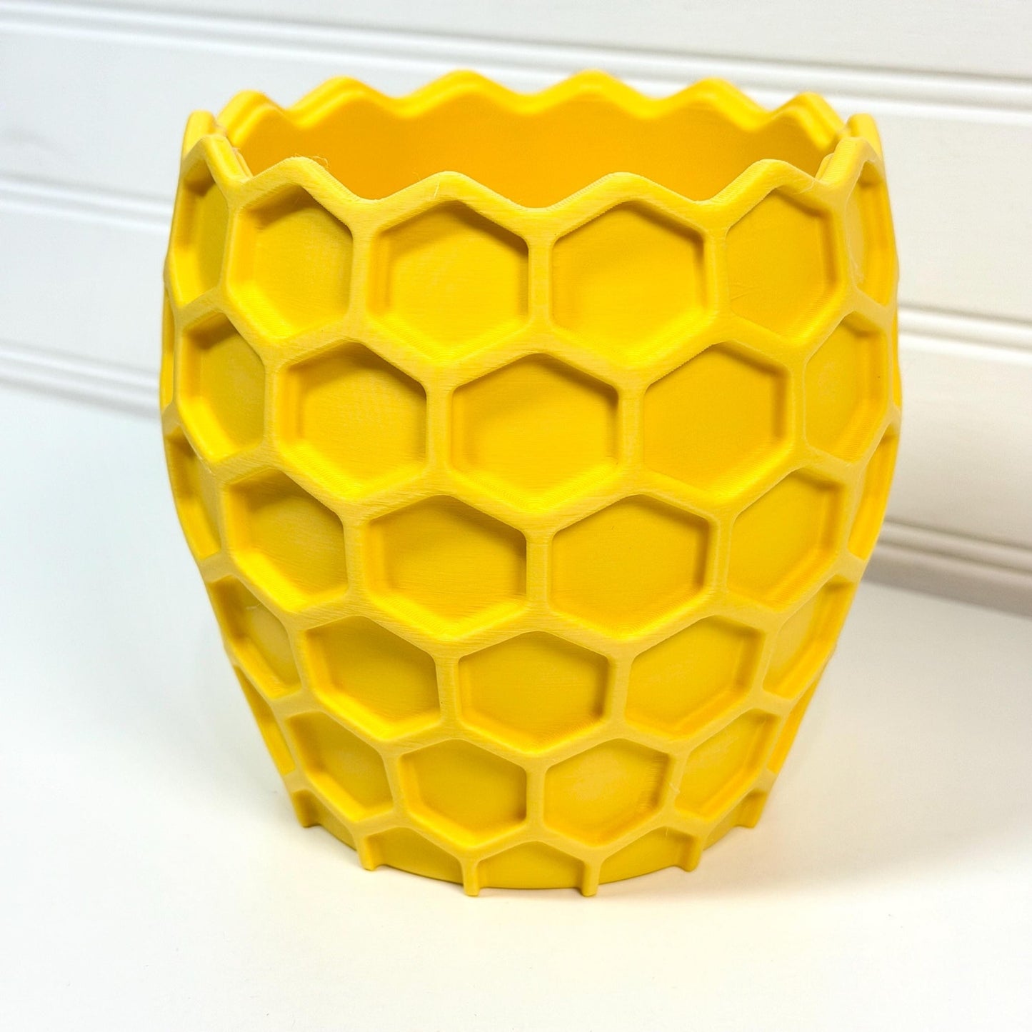 Beehavia Cachepot, Indoor Tabletop Cache Pot, Planter Pot, No Drainage Holes, Honeycomb Planter