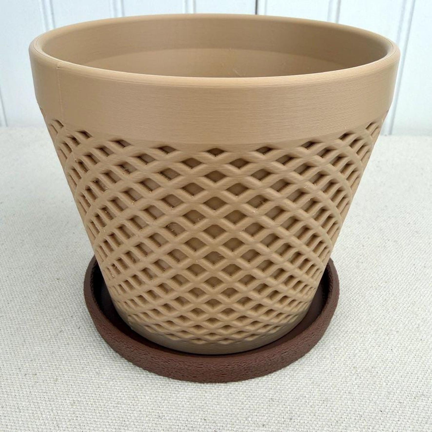The Delta Planter, Indoor Flower Pot, Tabletop Planter, Lattice Pattern